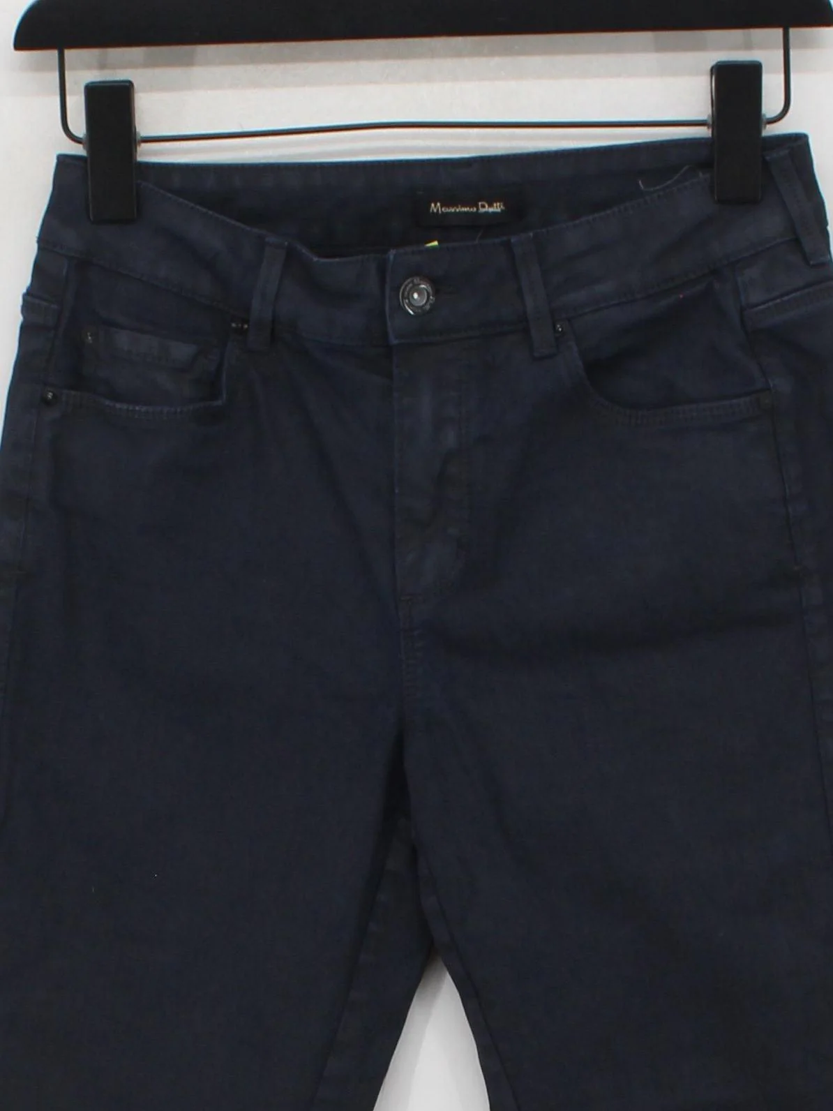 Massimo Dutti Women's Trousers UK 8 Blue Cotton with Elastane Skinny Chino - Image 3