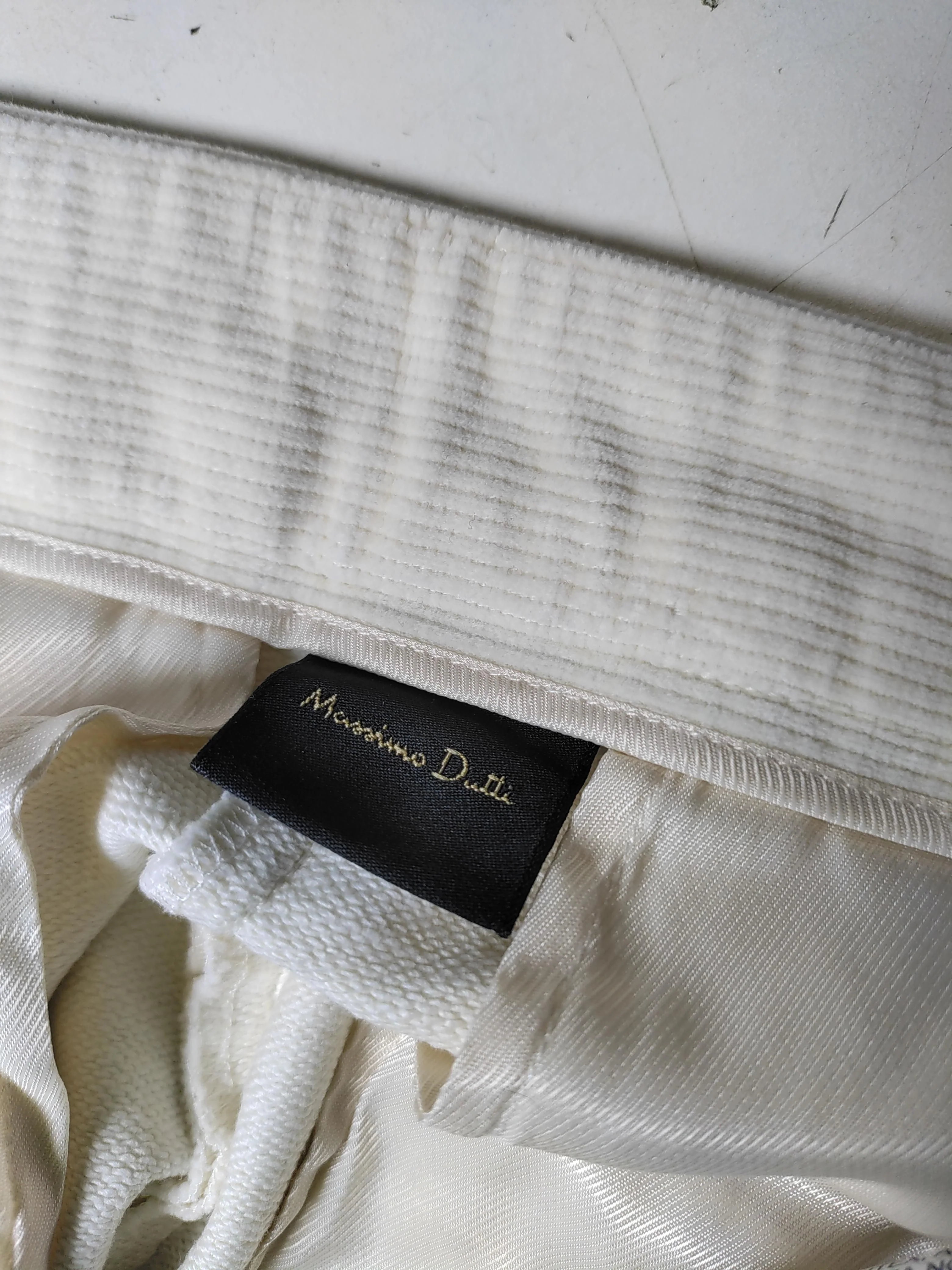Massimo Dutti Women's Trousers UK 8 Cream 100% Cotton Flared Chino - Image 5