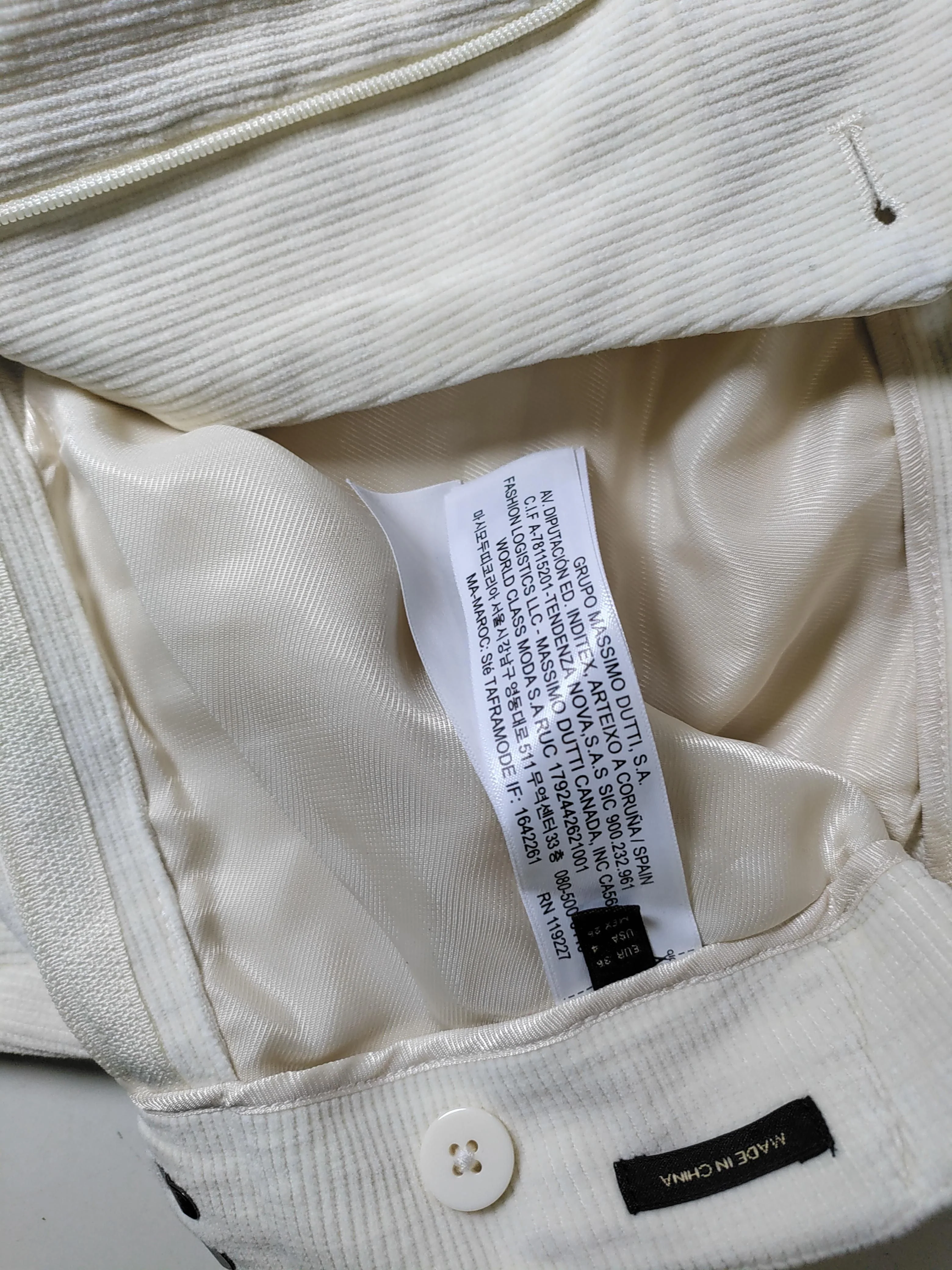 Massimo Dutti Women's Trousers UK 8 Cream 100% Cotton Flared Chino - Image 6