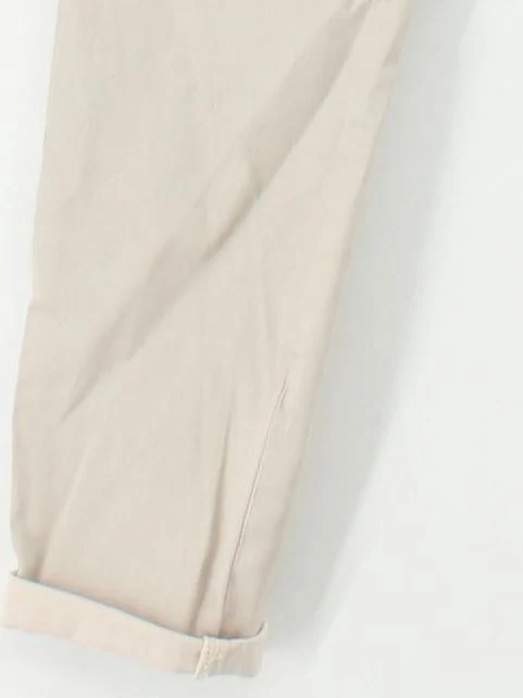 Massimo Dutti Women's Trousers UK 8 Cream Cotton with Elastane Tapered Chino - Image 4