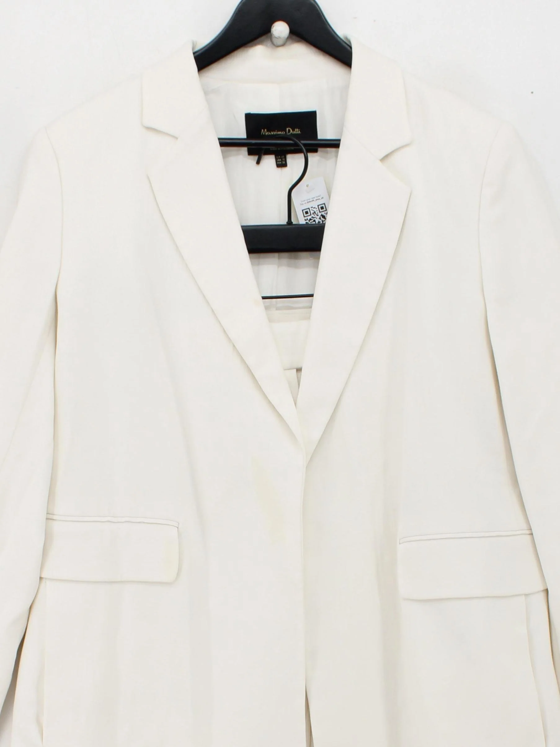 Massimo Dutti Women's Two Piece Suit UK 14 White Acetate - Image 3