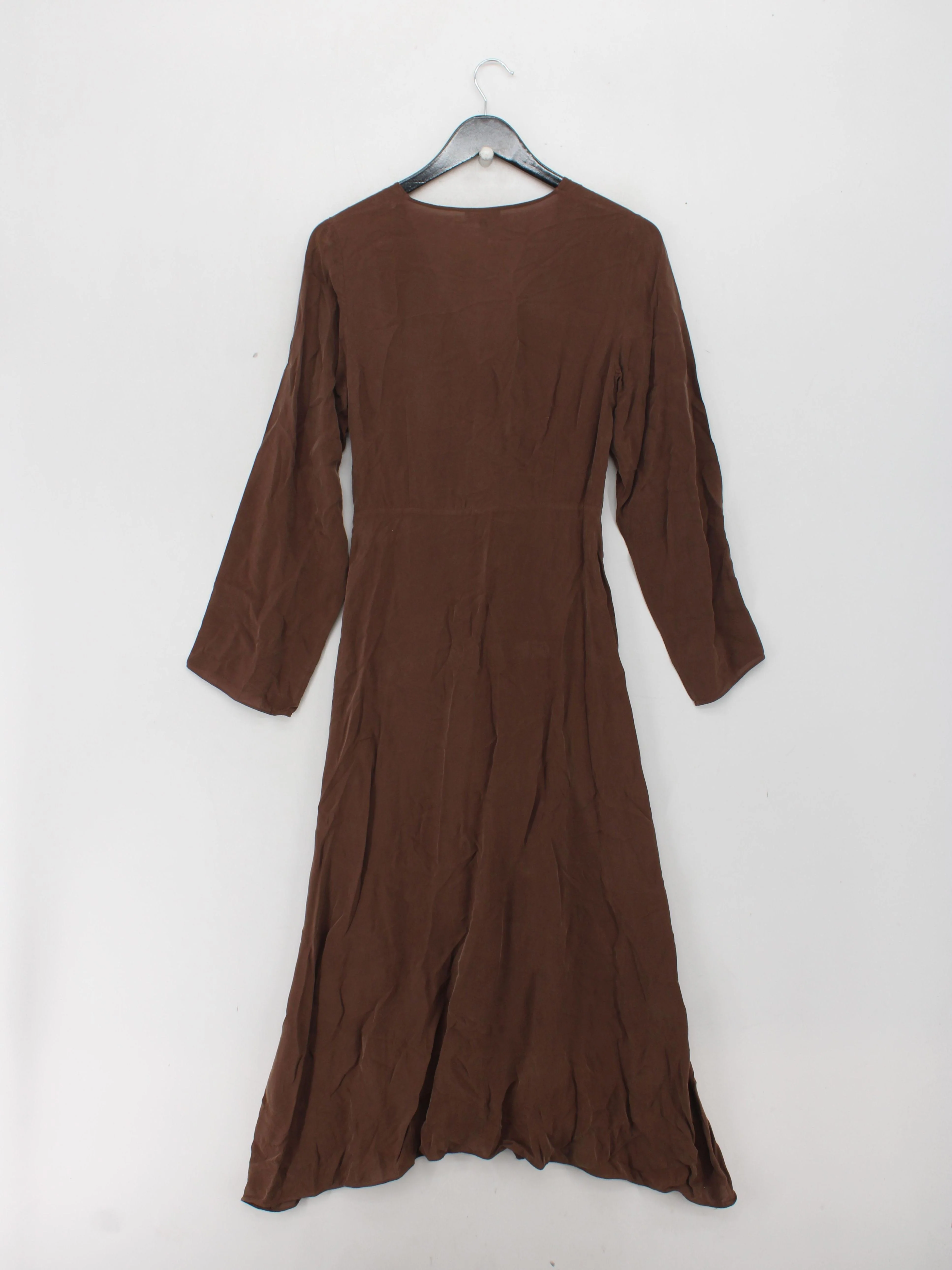 Massimo Dutti Wrap Midi Dress XS in Brown - Image 2