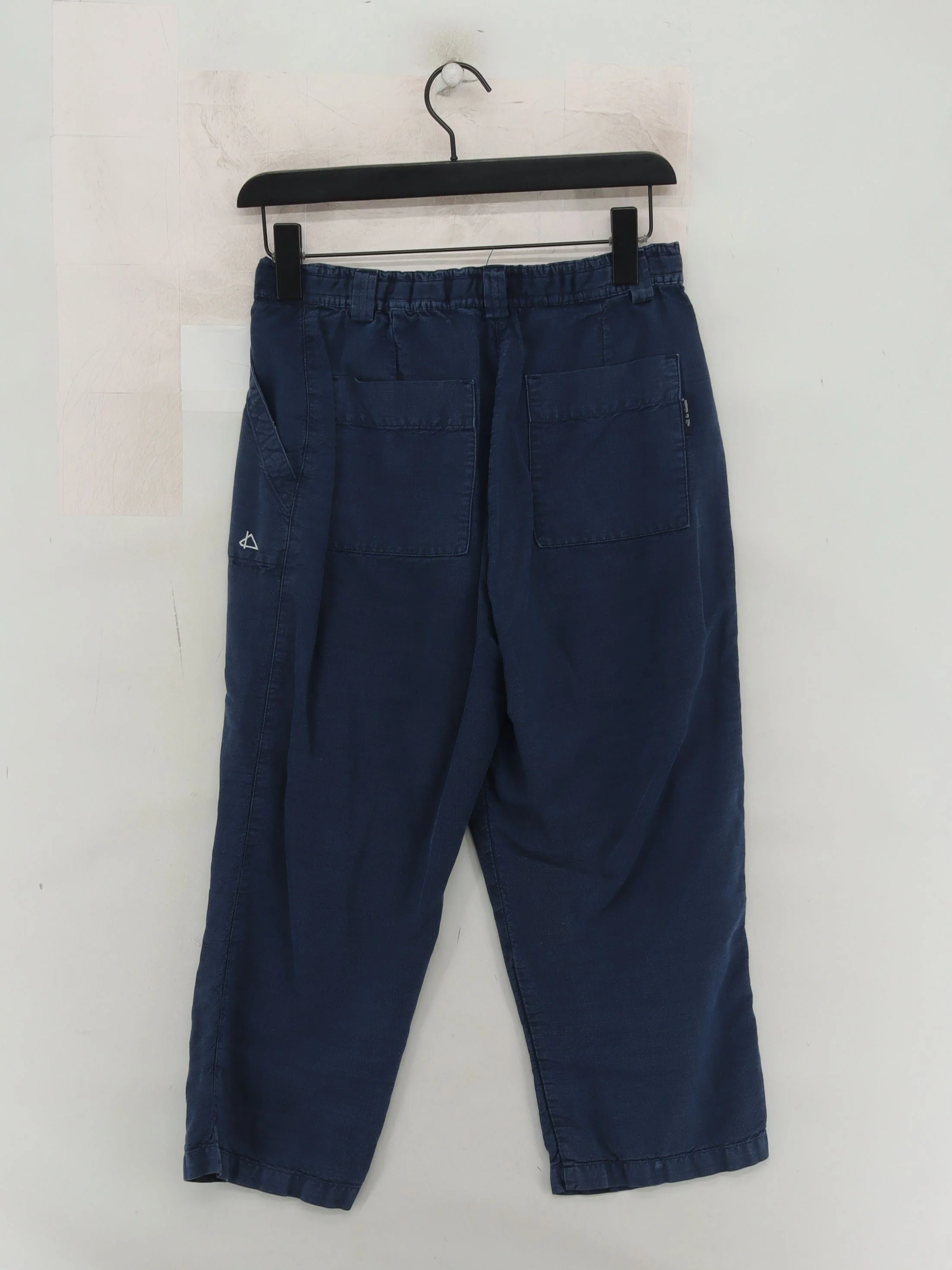 Mat De Misaine Women's Trousers UK 10 Blue 100% Cotton Tapered Capri - Image 2