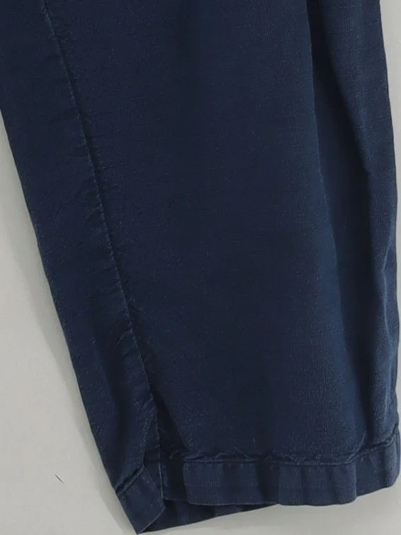 Mat De Misaine Women's Trousers UK 10 Blue 100% Cotton Tapered Capri - Image 4