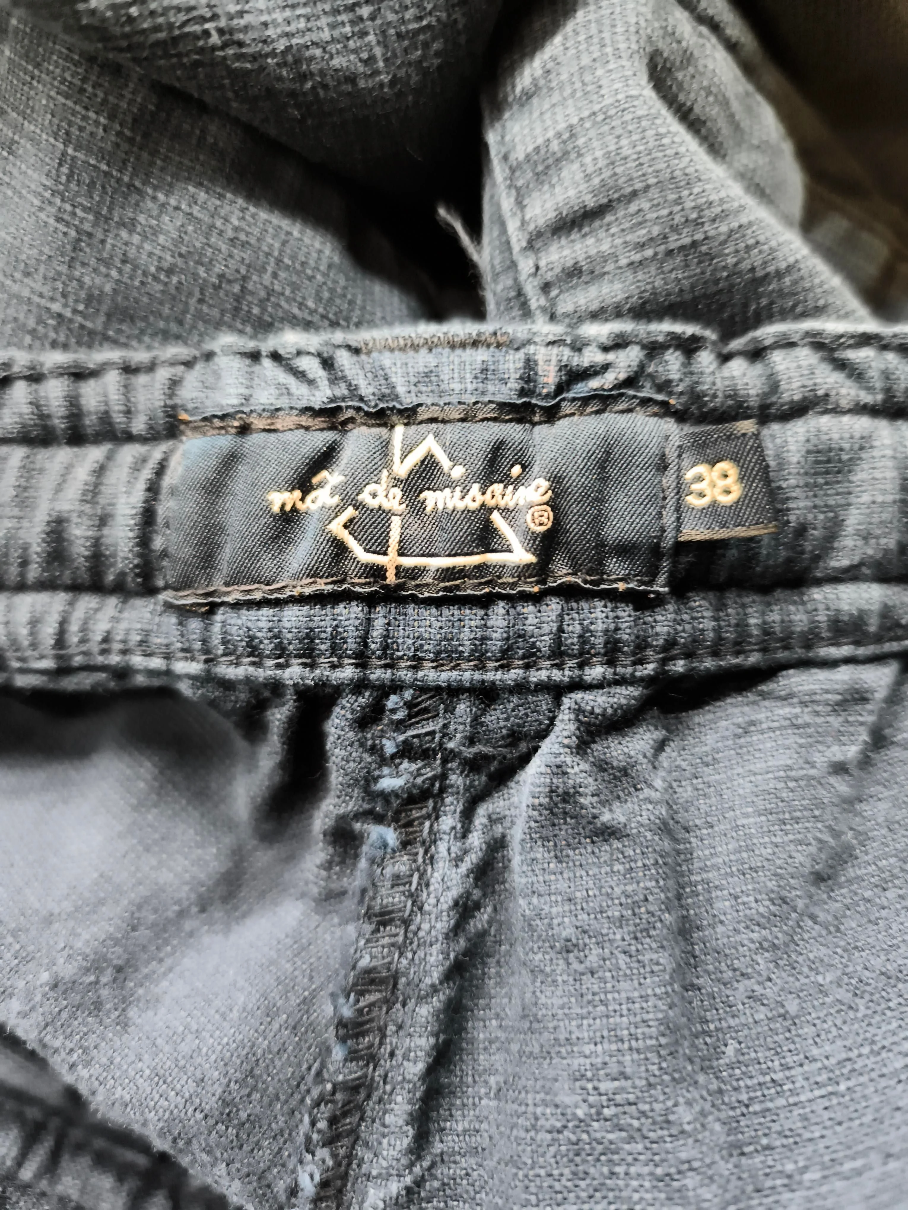 Mat De Misaine Women's Trousers UK 10 Blue 100% Cotton Tapered Capri - Image 5