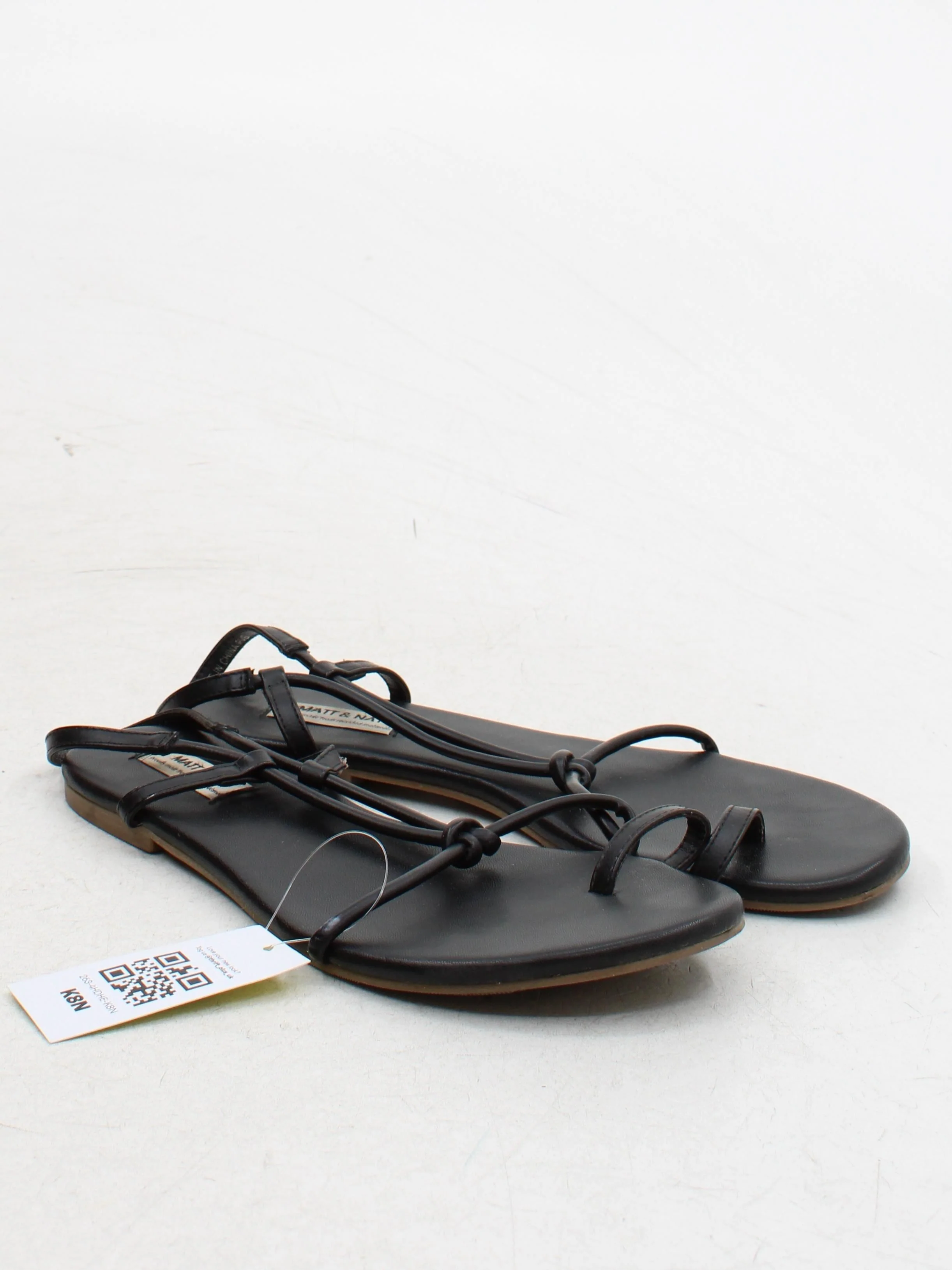Matt & Nat Women's Sandals UK 6.5 Black 100% Faux Leather Strappy - Image 4