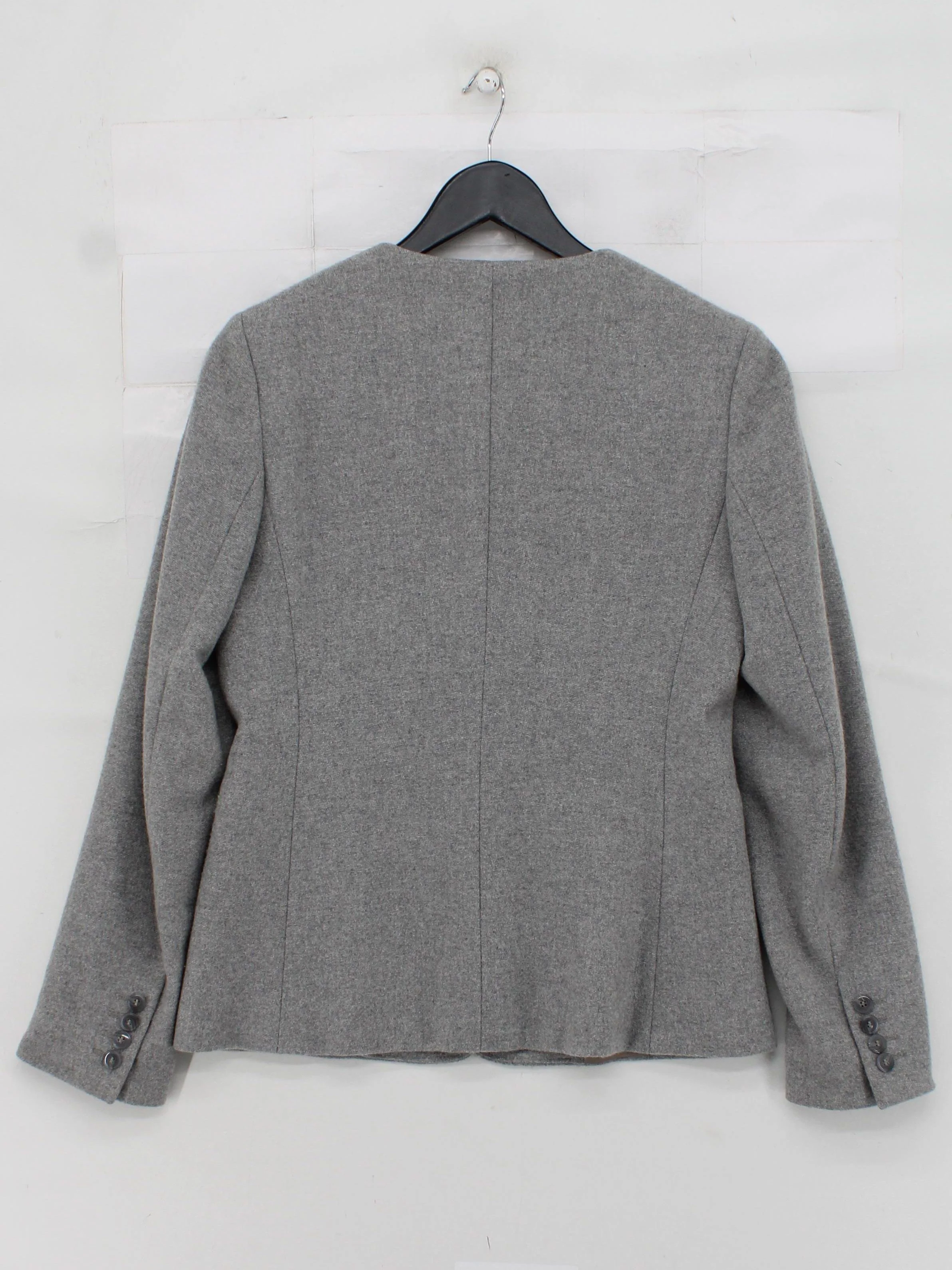 Max Mara Women's Blazer UK 10 Grey Cashmere with Acetate, Polyester Overcoat - Image 2