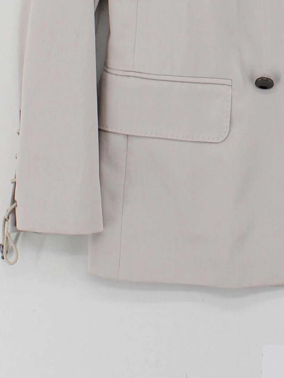Max Mara Women's Blazer UK 6 Cream 100% Cotton Overcoat - Image 4
