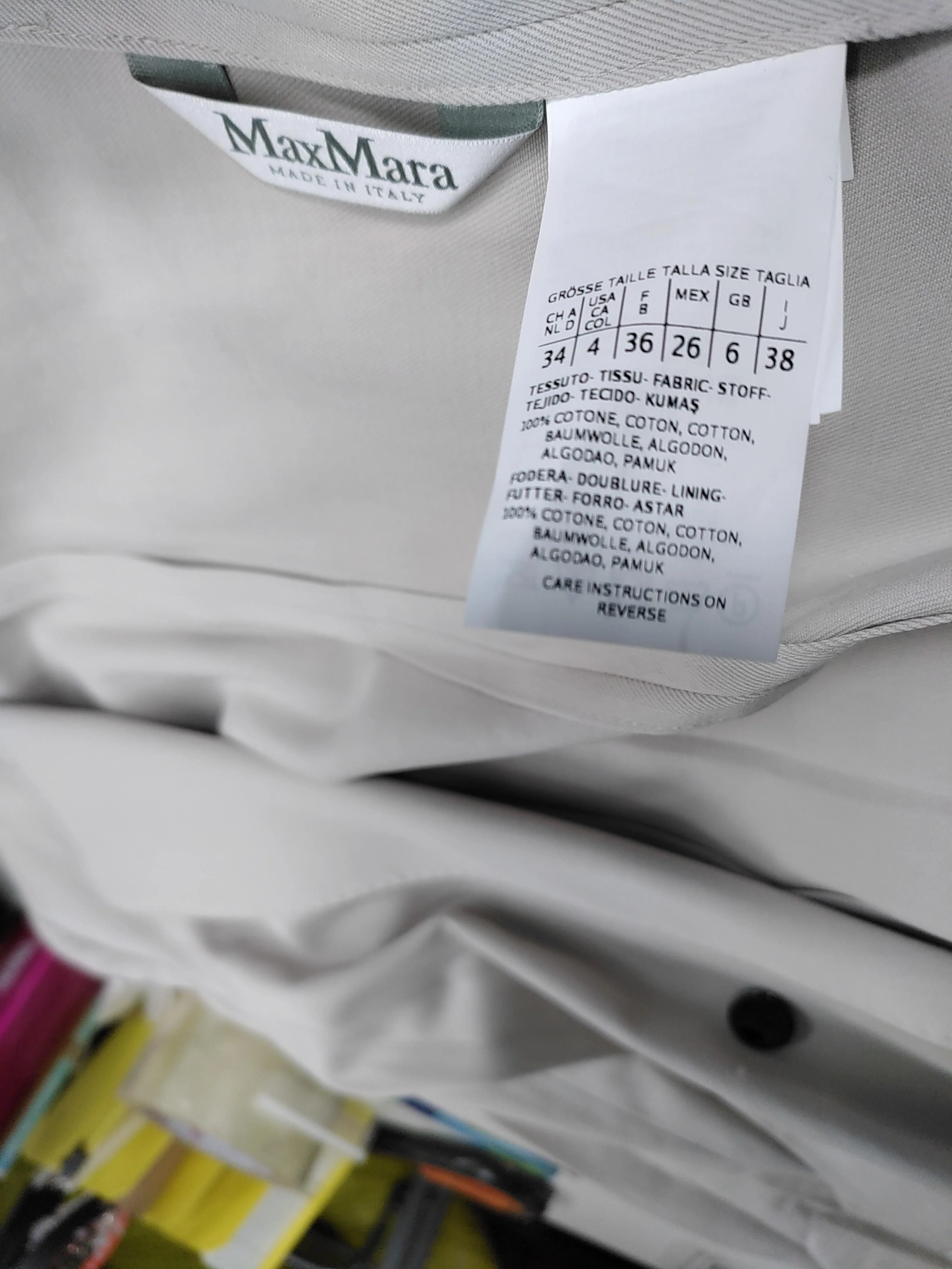 Max Mara Women's Blazer UK 6 Cream 100% Cotton Overcoat - Image 6