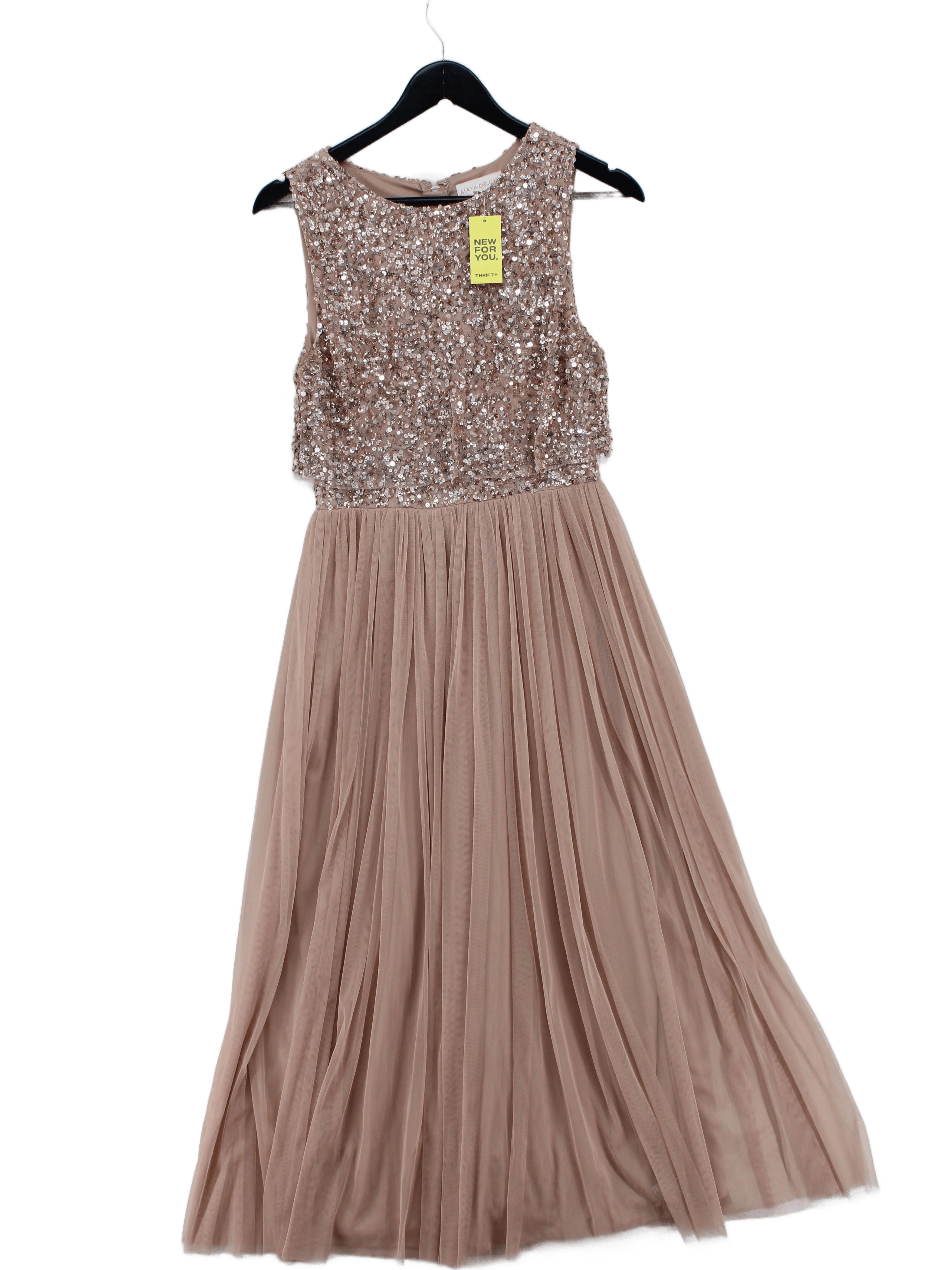 Maya Deluxe Maxi Dress UK8 in Tan
