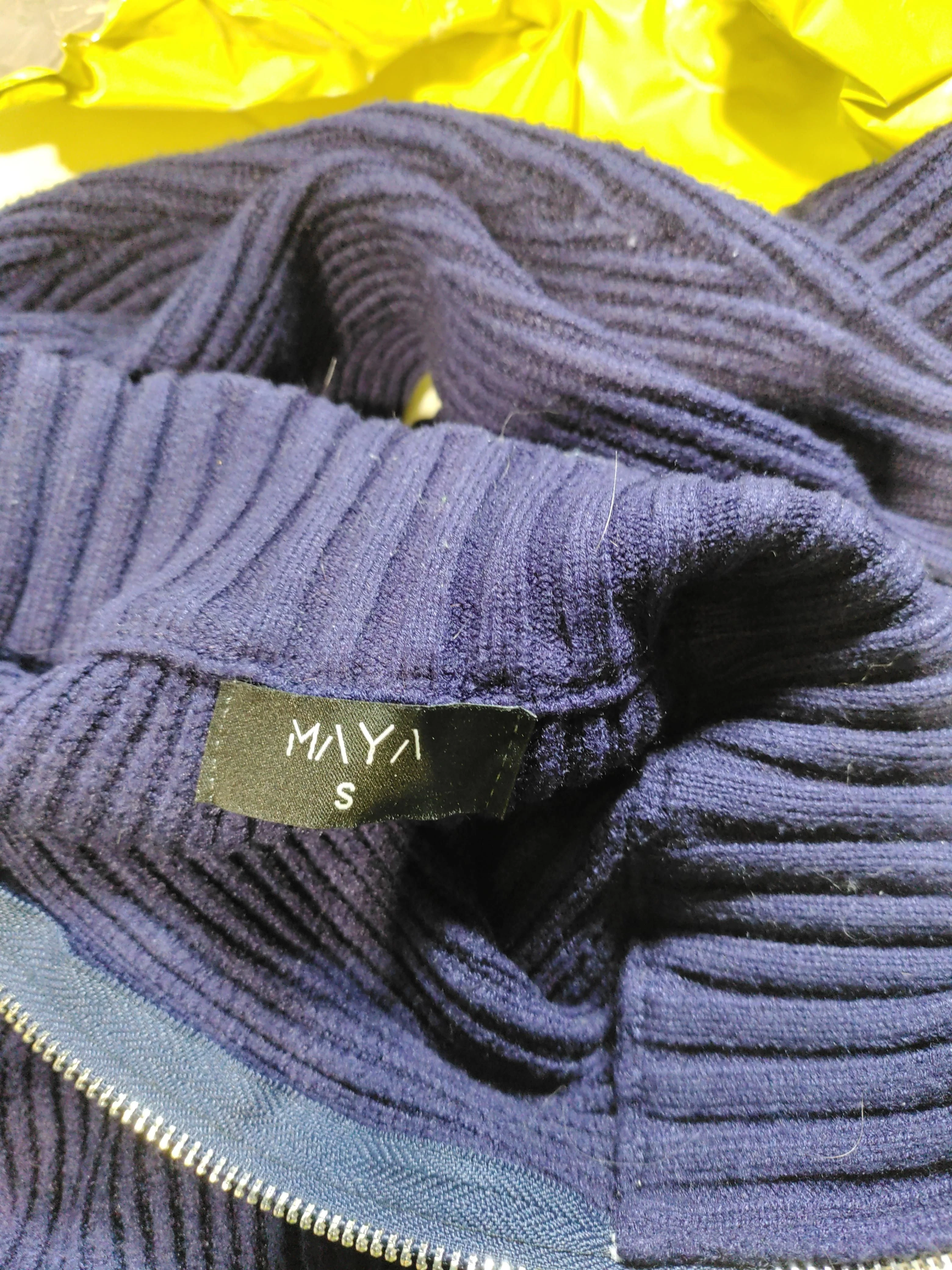 Maya Men's Jumper S Blue 100% Other Mock Neck Pullover - Image 6