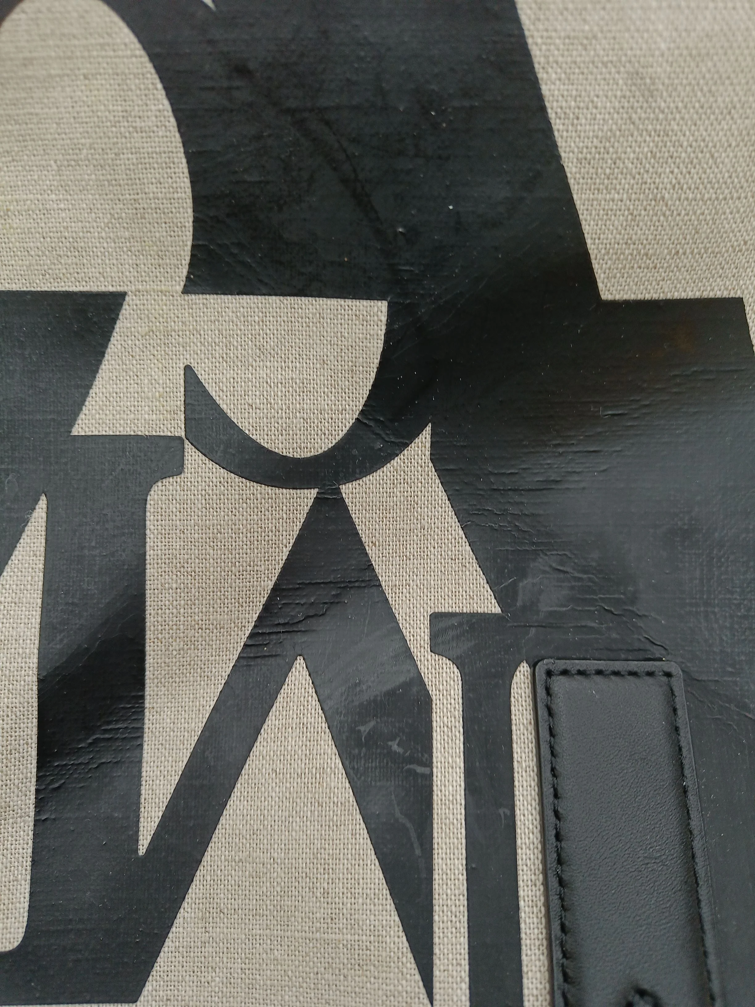 MCM Men's Bag Cream Graphic Cotton with Faux Leather Tote - Image 6