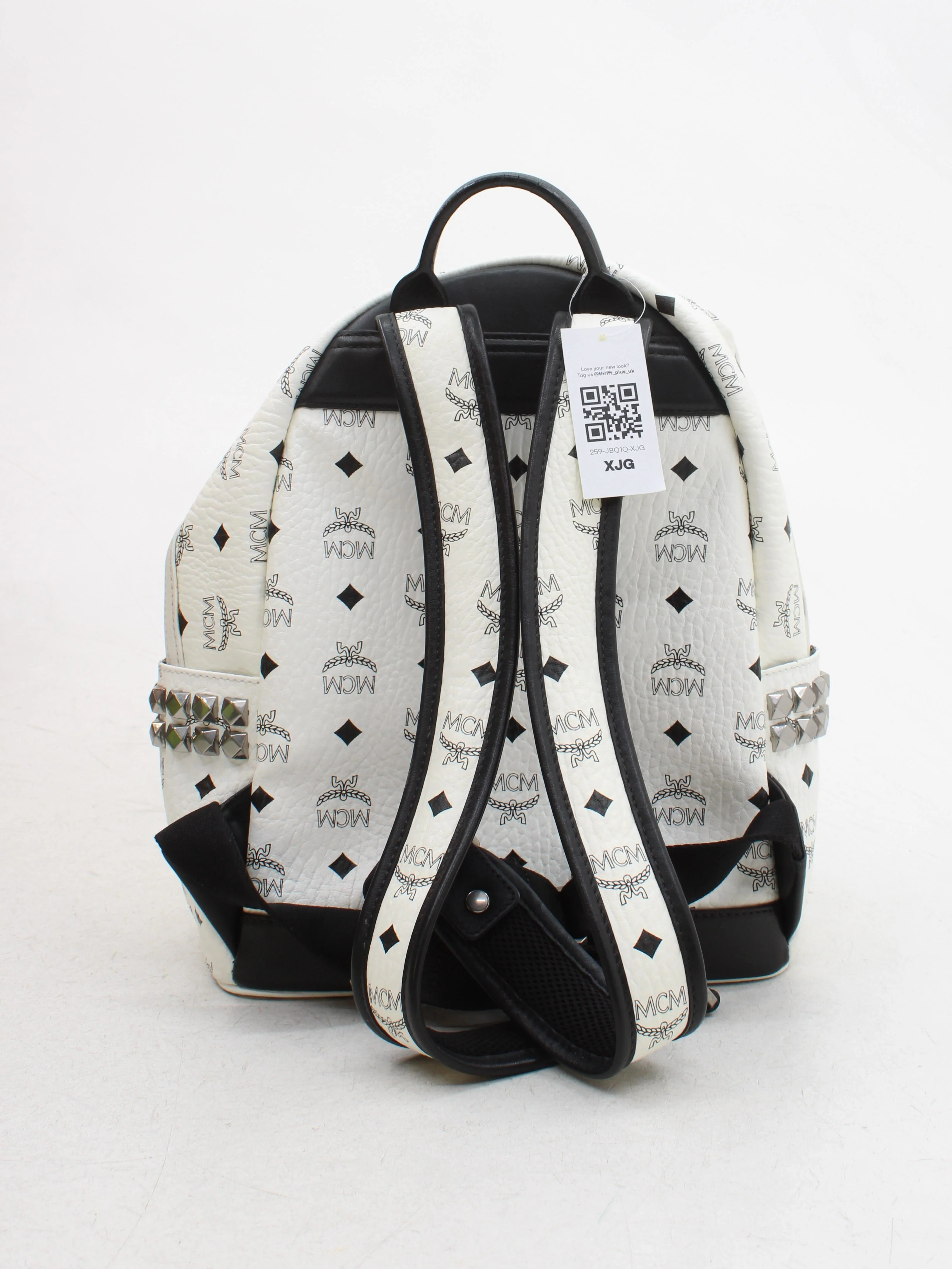 MCM Men's Bag White Graphic 100% Faux Leather Backpack - Image 2