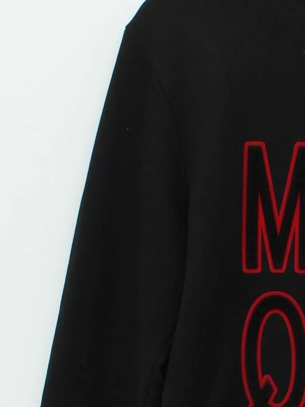 McQ Men's Hoodie S Black Graphic Cotton with Elastane, Polyamide Pullover - Image 4