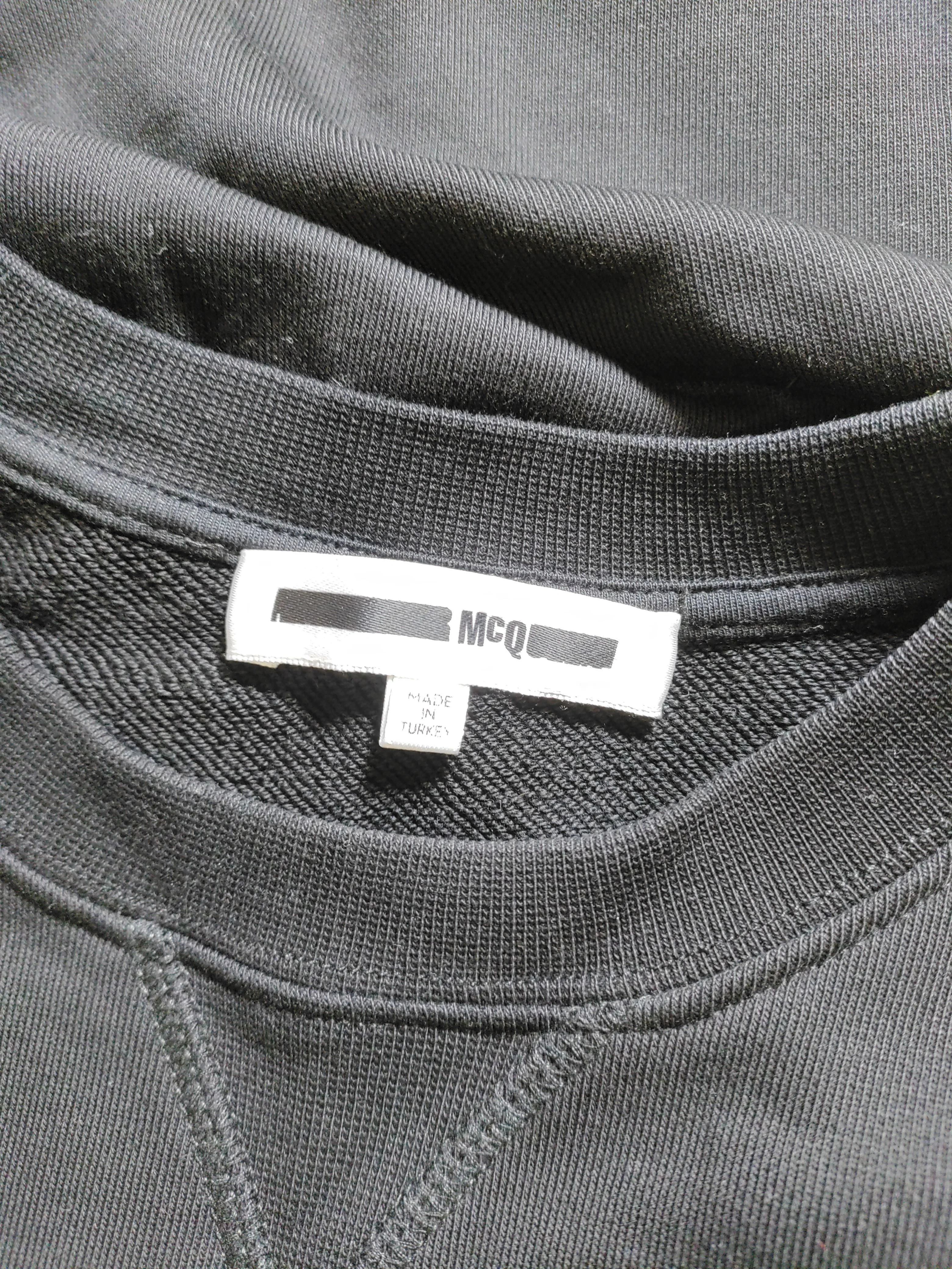 McQ Men's Hoodie S Black Graphic Cotton with Elastane, Polyamide Pullover - Image 5