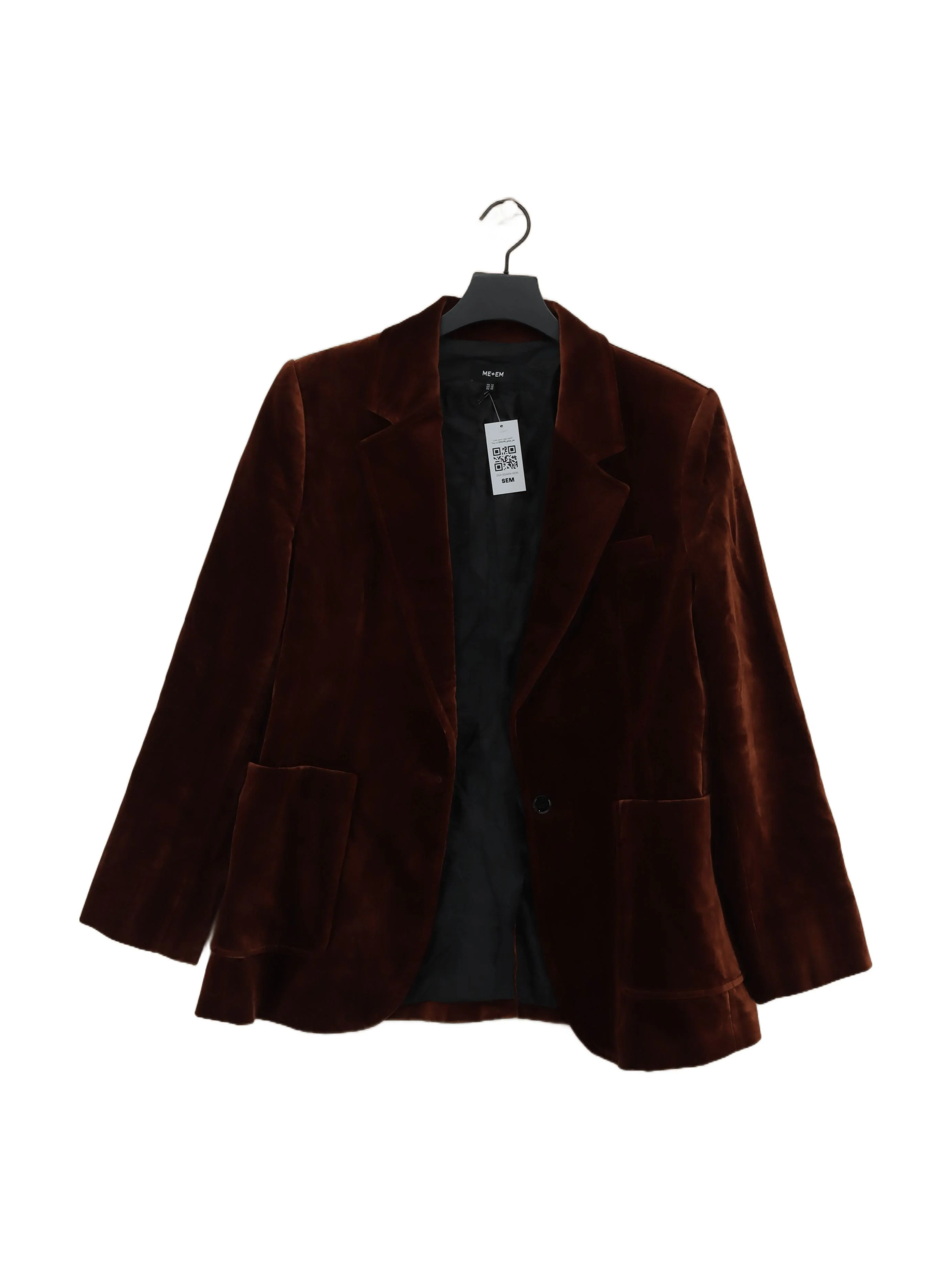 ME+EM Women's Blazer UK 14 Brown Cotton