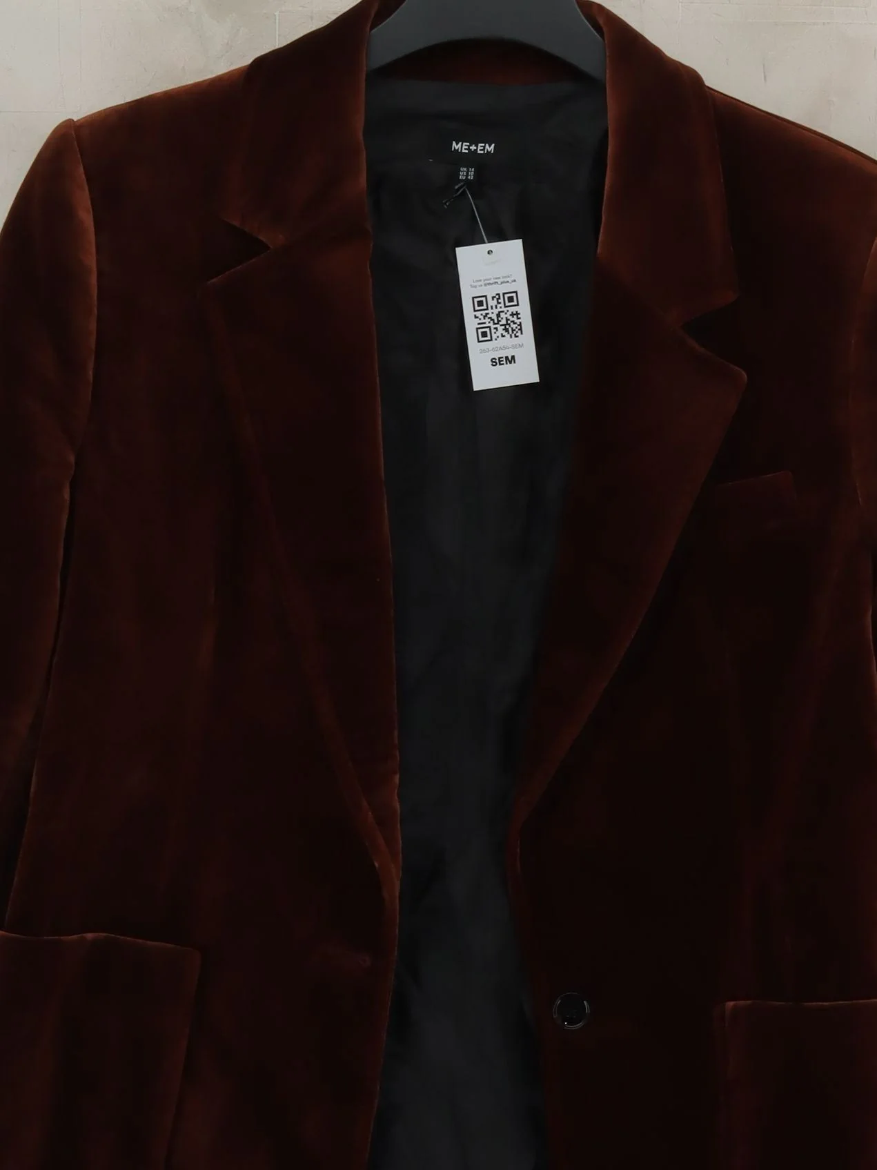 ME+EM Women's Blazer UK 14 Brown Cotton - Image 3