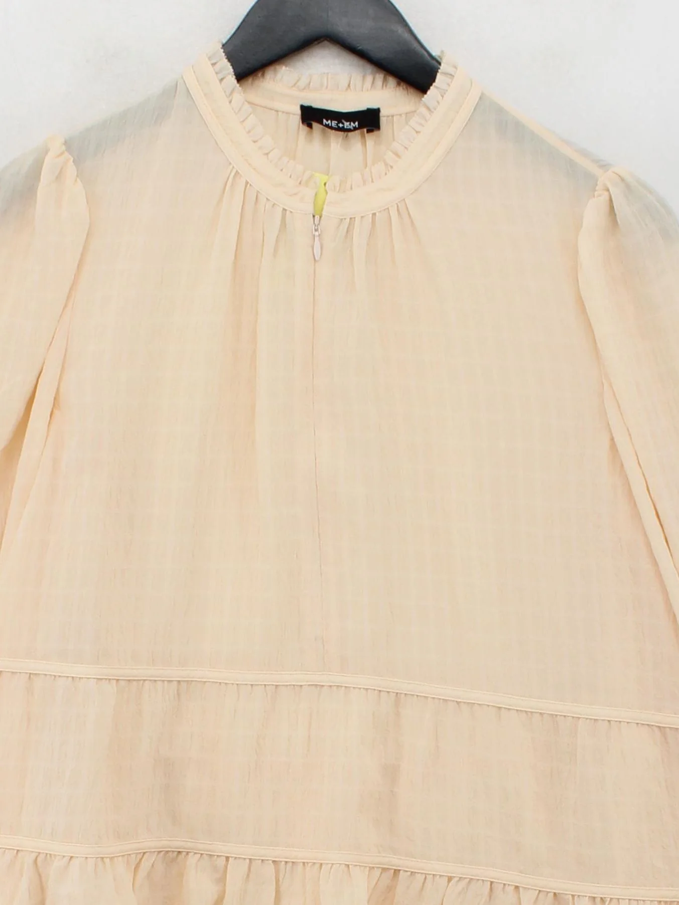 ME+EM Women's Blouse L Cream Polyester with Elastane Long Sleeve High Neck Basic - Image 3