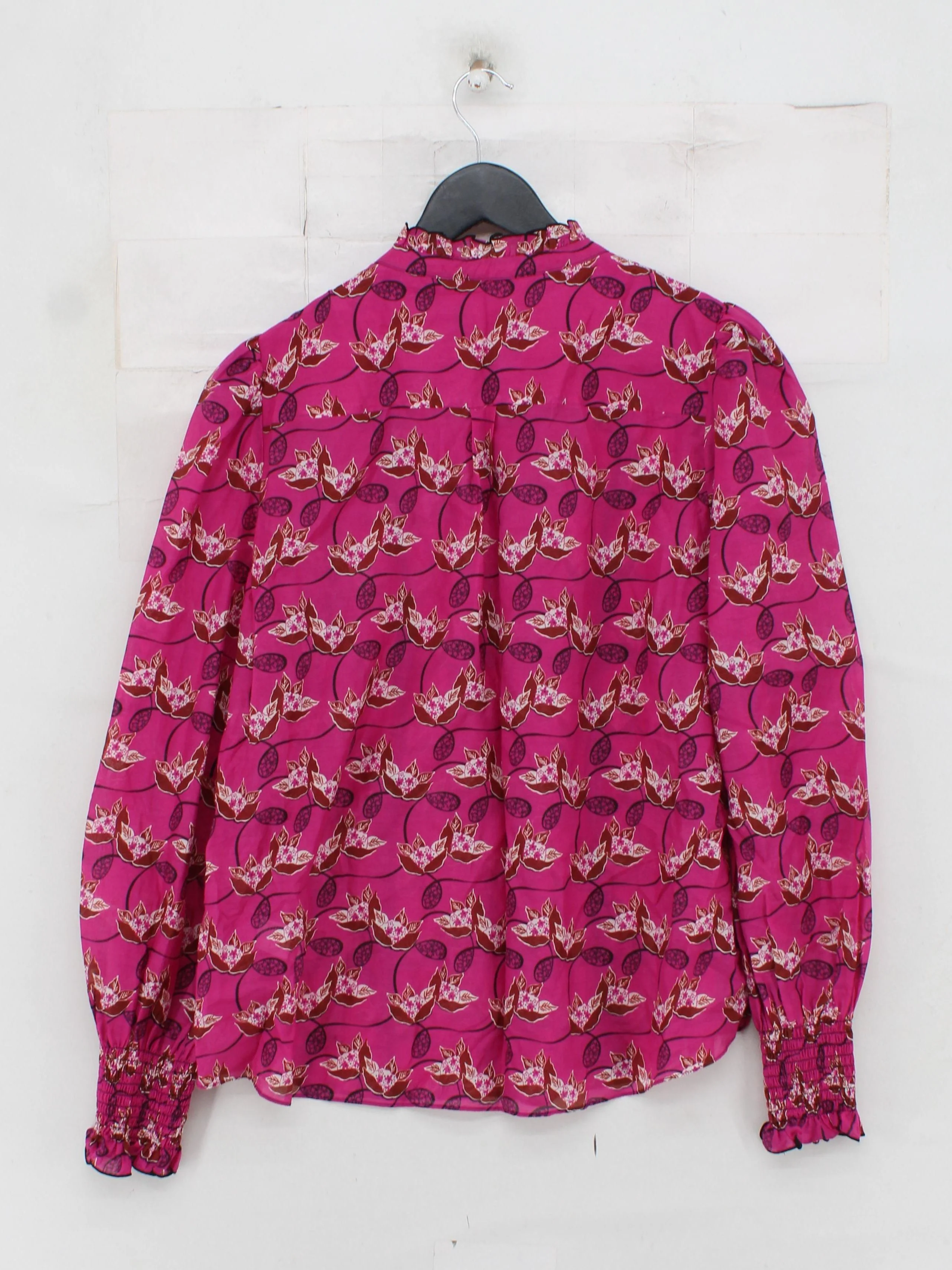 ME+EM Women's Blouse UK 14 Pink Cotton with Silk Basic - Image 2