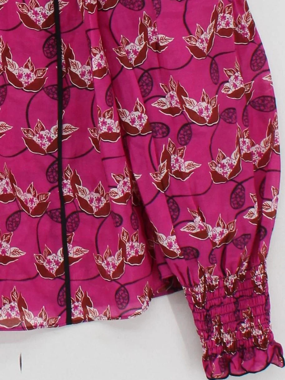 ME+EM Women's Blouse UK 14 Pink Cotton with Silk Basic - Image 4
