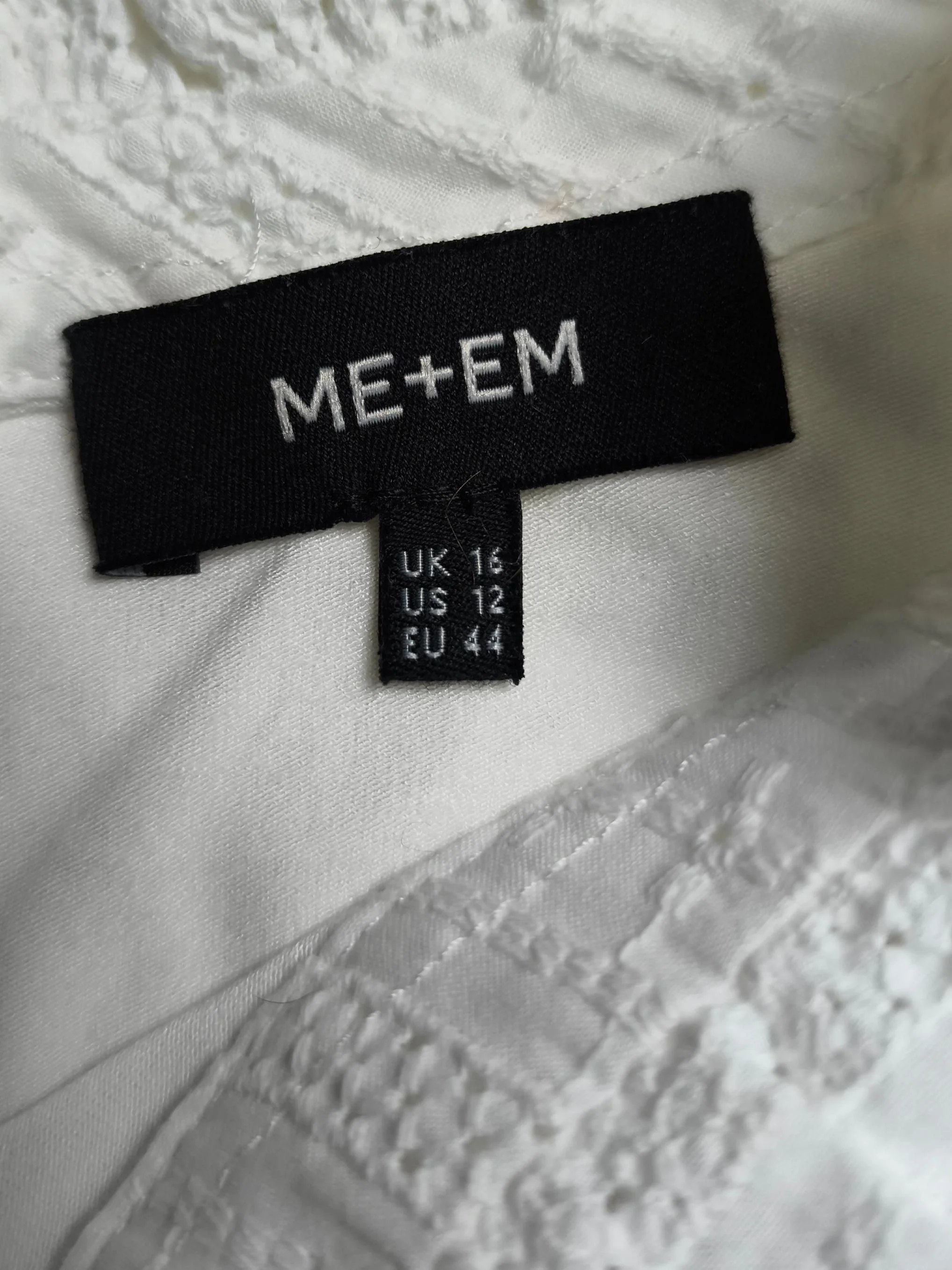 ME+EM Women's Blouse UK 16 White Viscose with Elastane, Cotton Basic - Image 5