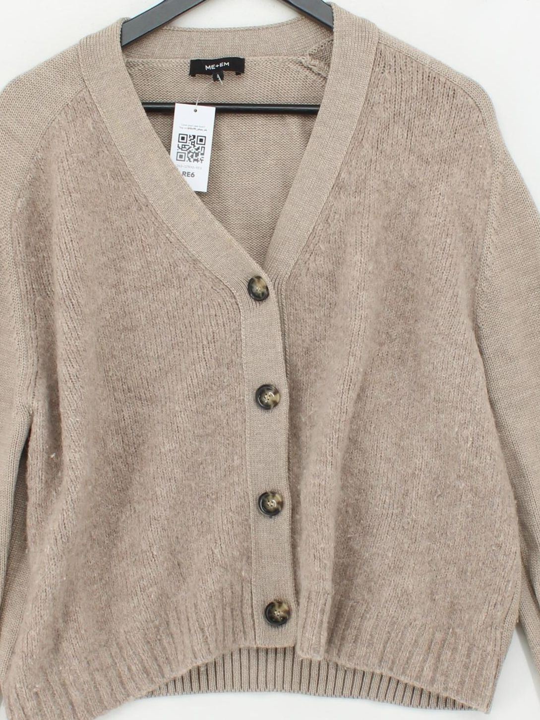 ME+EM Women's Cardigan L Tan Wool with Angora, Polyamide, Elastane Cardigan - Image 3