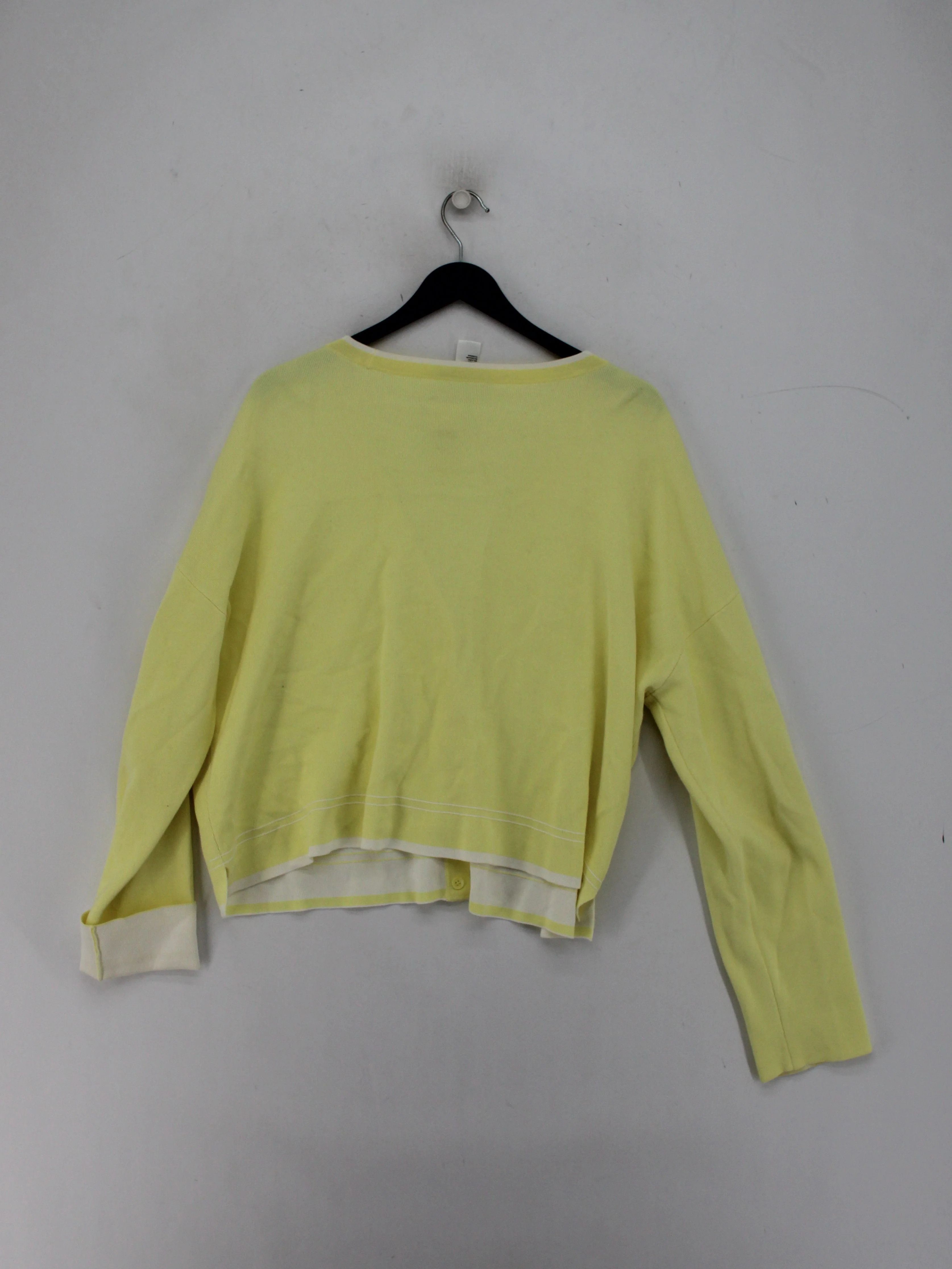 ME+EM Women's Cardigan M Yellow Cotton with Polyamide, Elastane V-Neck Cardigan - Image 2
