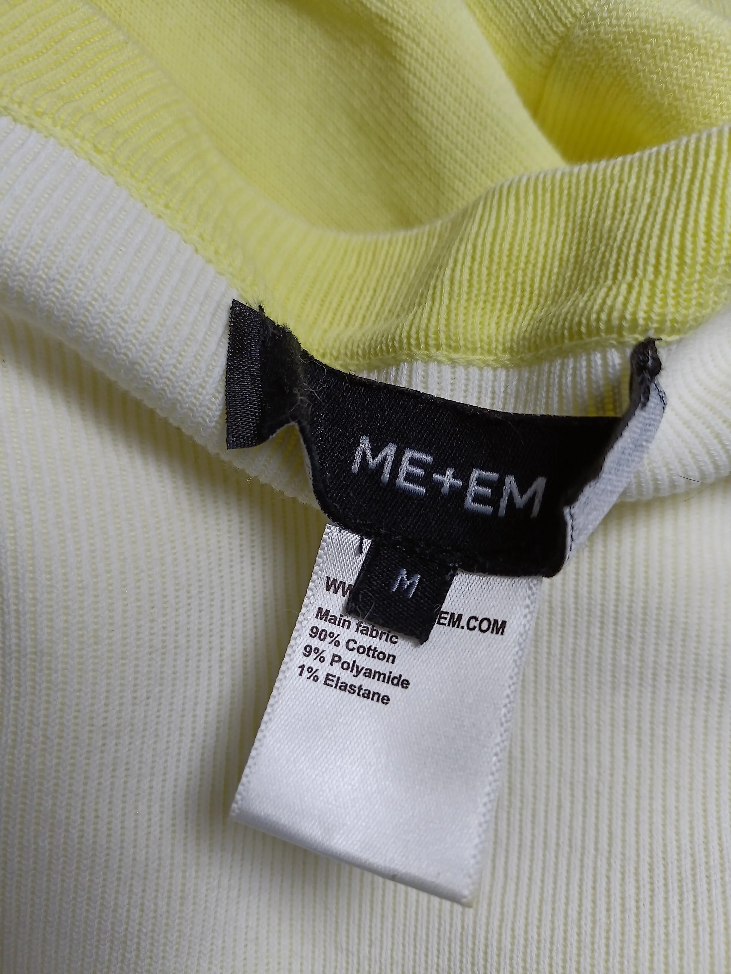 ME+EM Women's Cardigan M Yellow Cotton with Polyamide, Elastane V-Neck Cardigan - Image 6