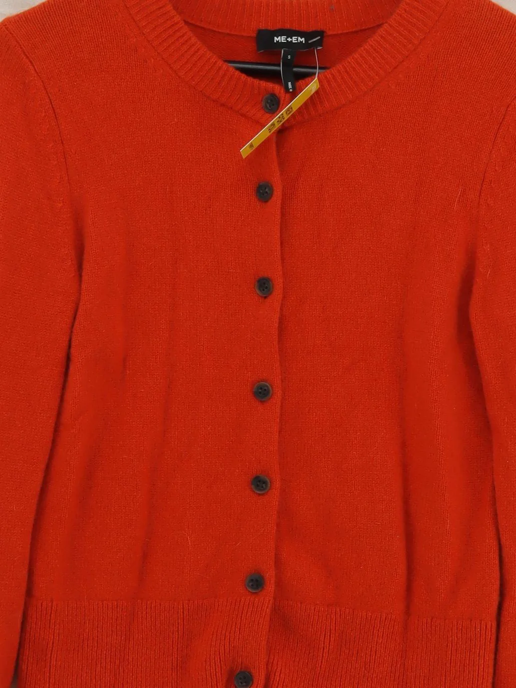 ME+EM Women's Cardigan S Orange 100% Cashmere Round Neck Cardigan - Image 3