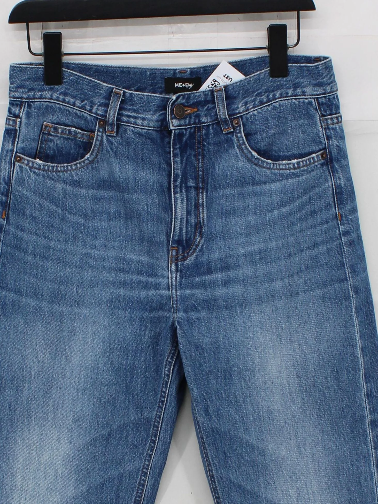 ME+EM Women's Jeans W 27 in Blue Cotton with Polyester, Cotton Straight - Image 3