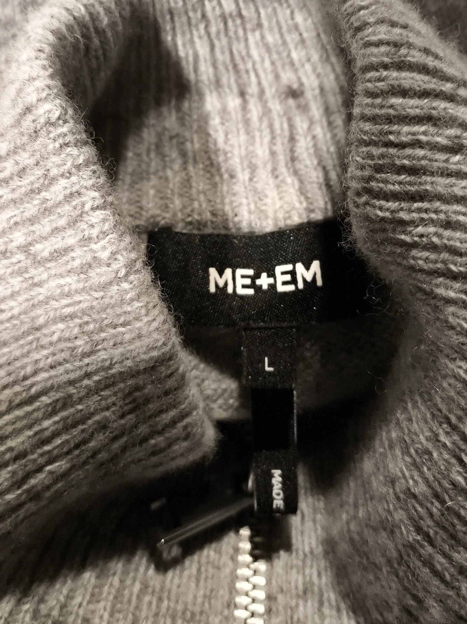 ME+EM Women's Jumper L Grey 100% Wool High Neck Vest - Image 5