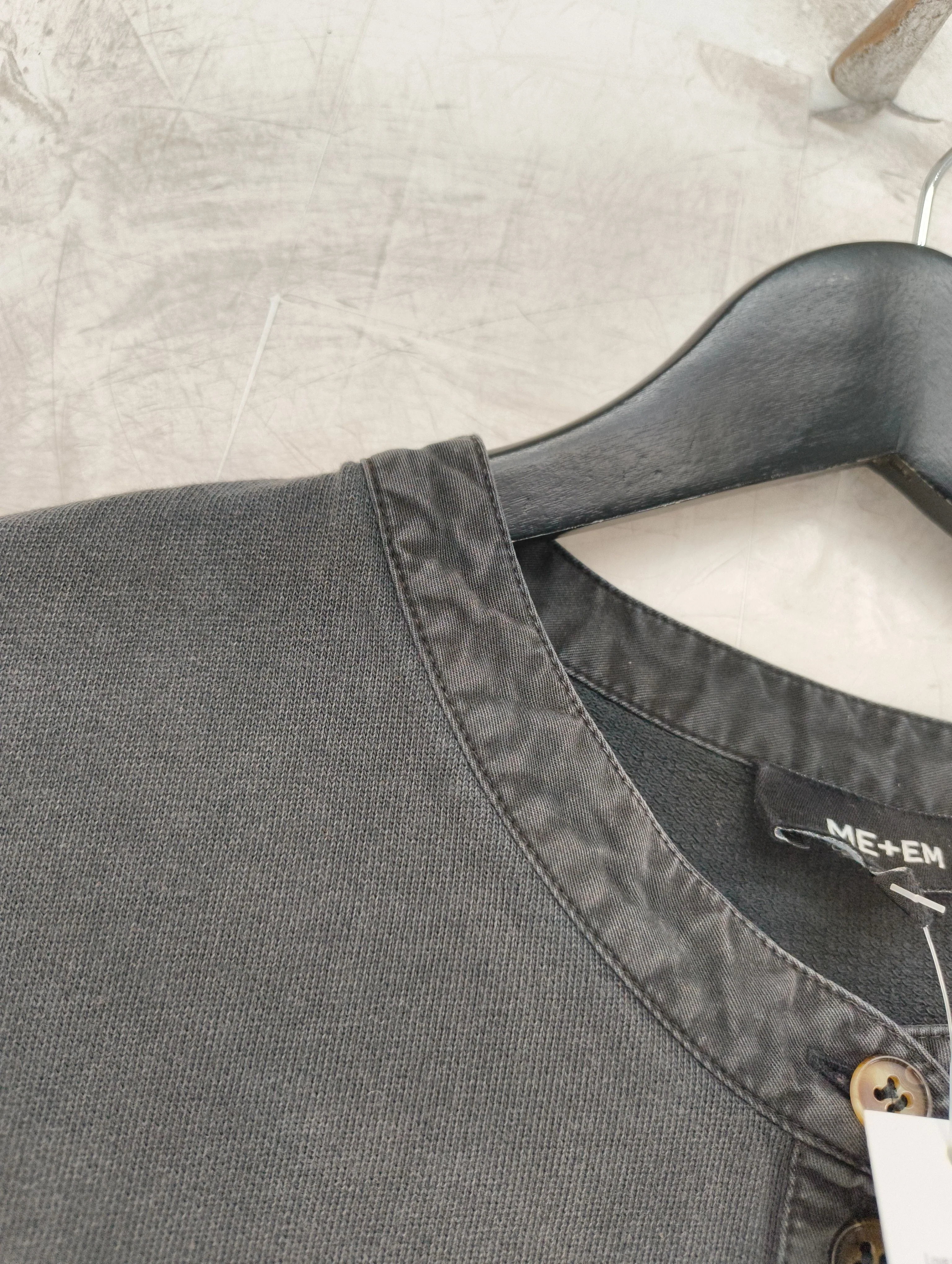ME+EM Women's Jumper S Grey Cotton with Elastane V-Neck Pullover - Image 5