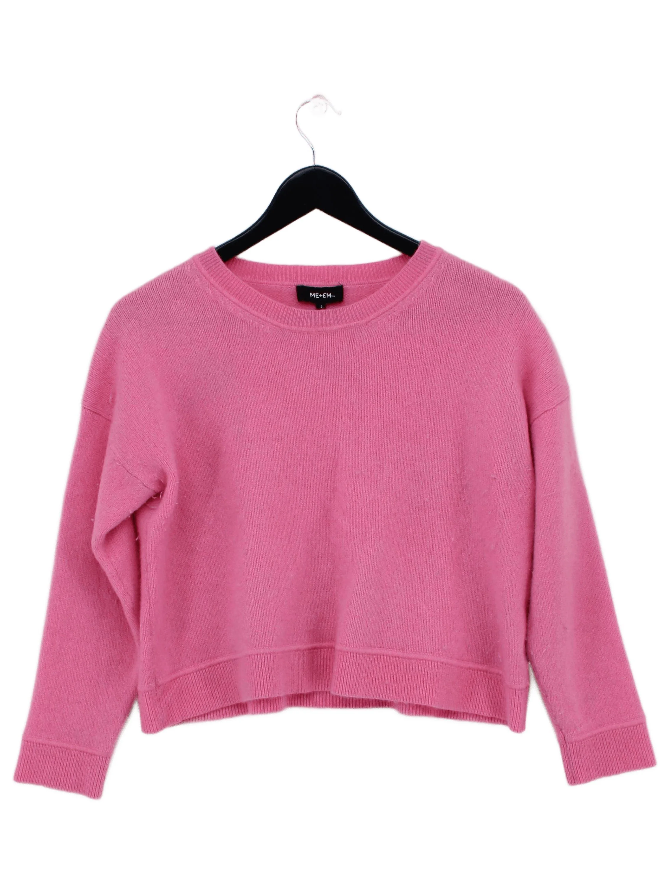 ME+EM Women's Jumper S Pink 100% Cashmere Crew Neck Pullover