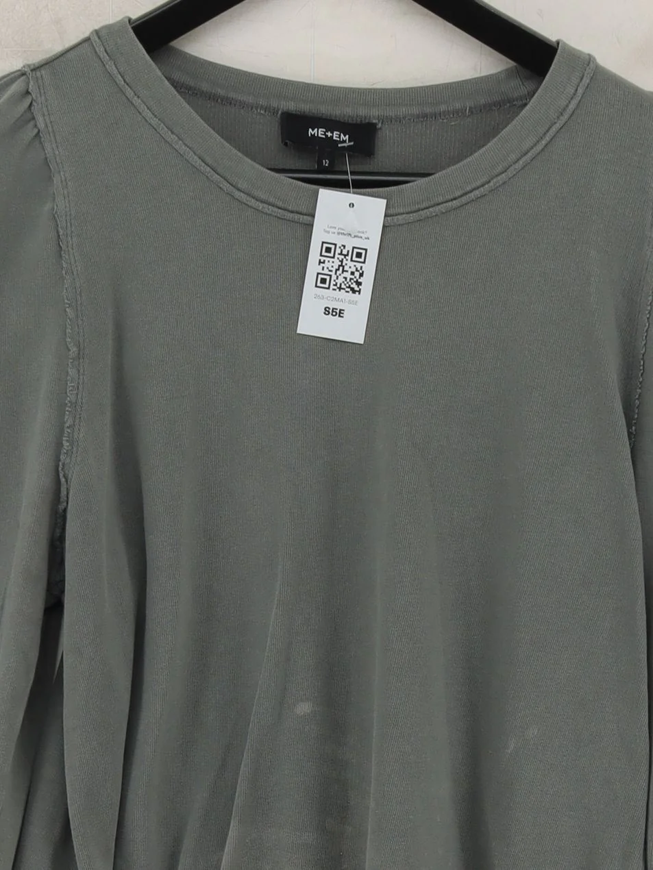 ME+EM Women's Jumper UK 12 Grey Cotton with Elastane Round Neck Pullover - Image 3