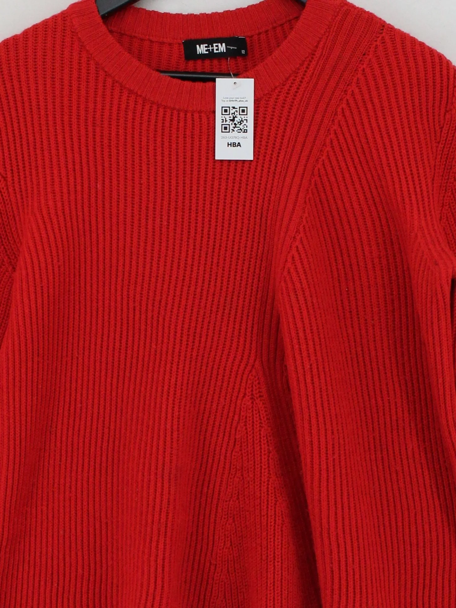 ME+EM Women's Jumper UK 12 Red 100% Wool High Neck Pullover - Image 3