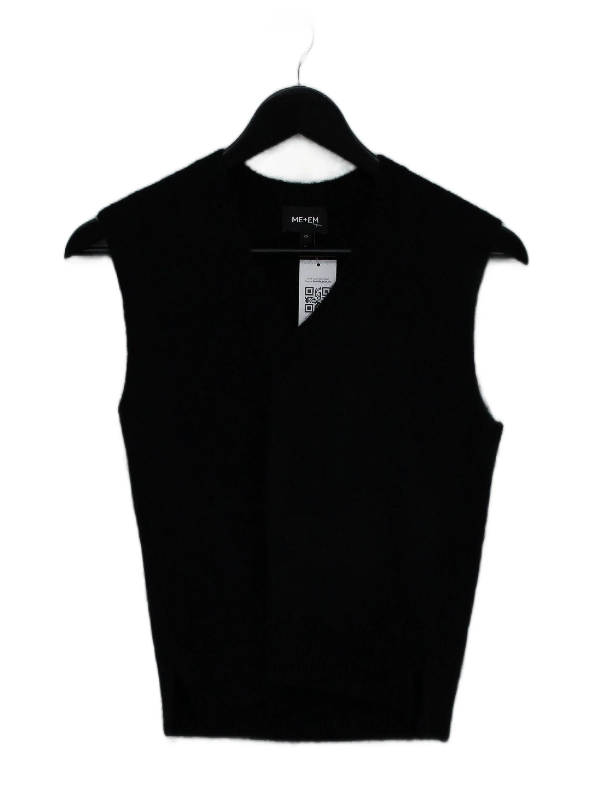 ME+EM Women's Jumper XS Black Wool with Polyamide, Elastane V-Neck Vest