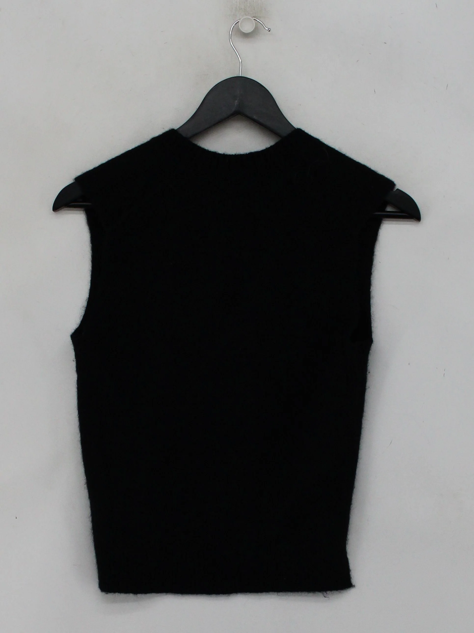 ME+EM Women's Jumper XS Black Wool with Polyamide, Elastane V-Neck Vest - Image 2