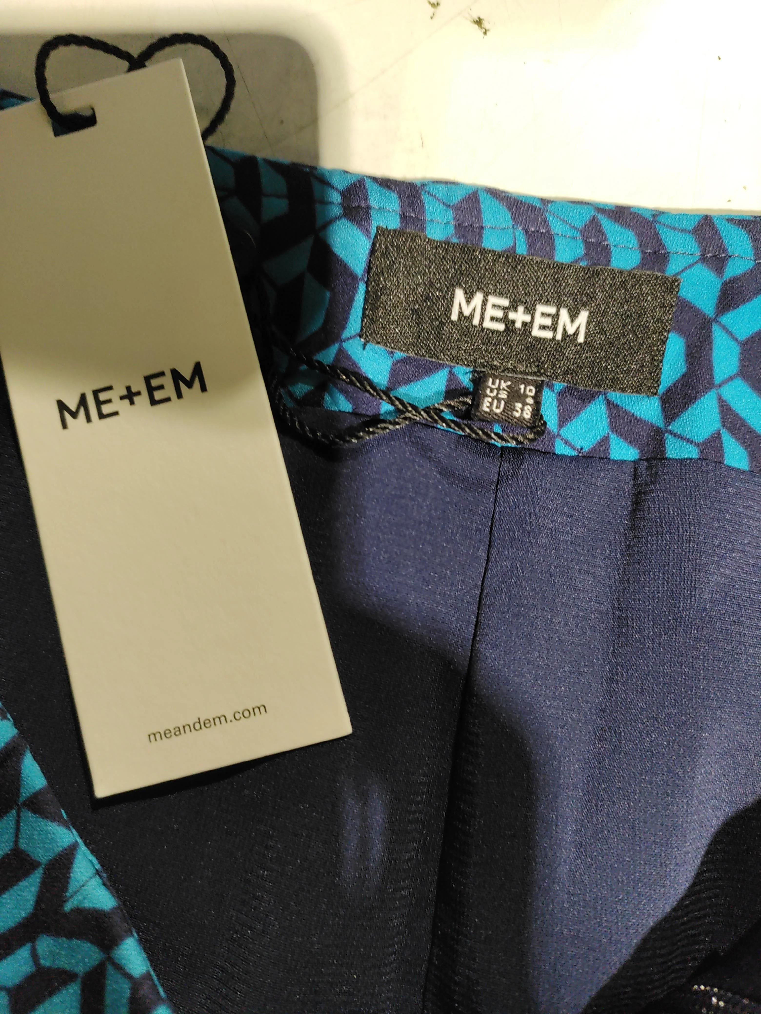 ME+EM Women's Midi Skirt UK 10 Blue Polyester with Elastane A-Line New with tags - Image 5