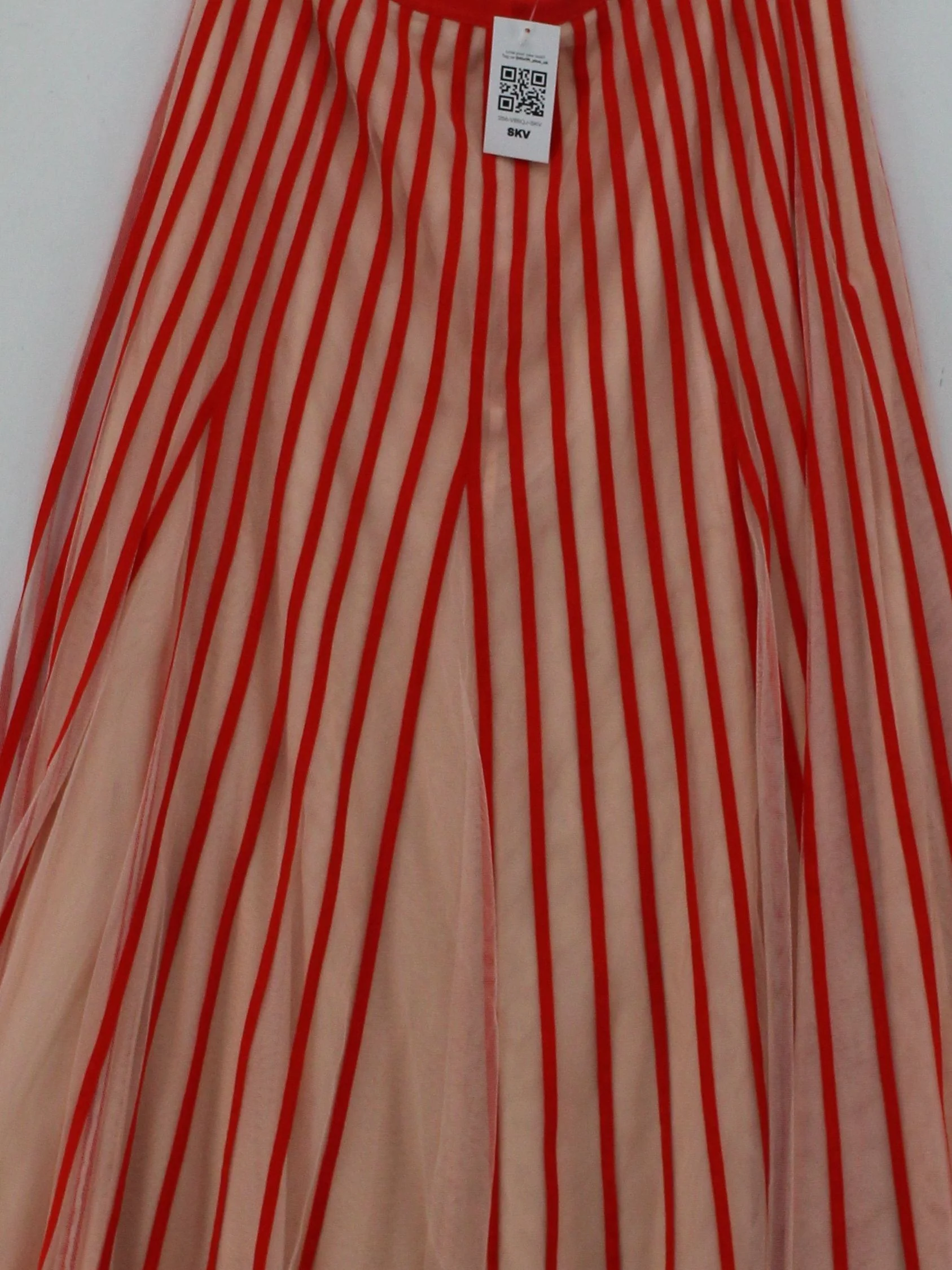 ME+EM Women's Midi Skirt UK 10 Cream Striped Polyester with Viscose Midi A-Line - Image 3