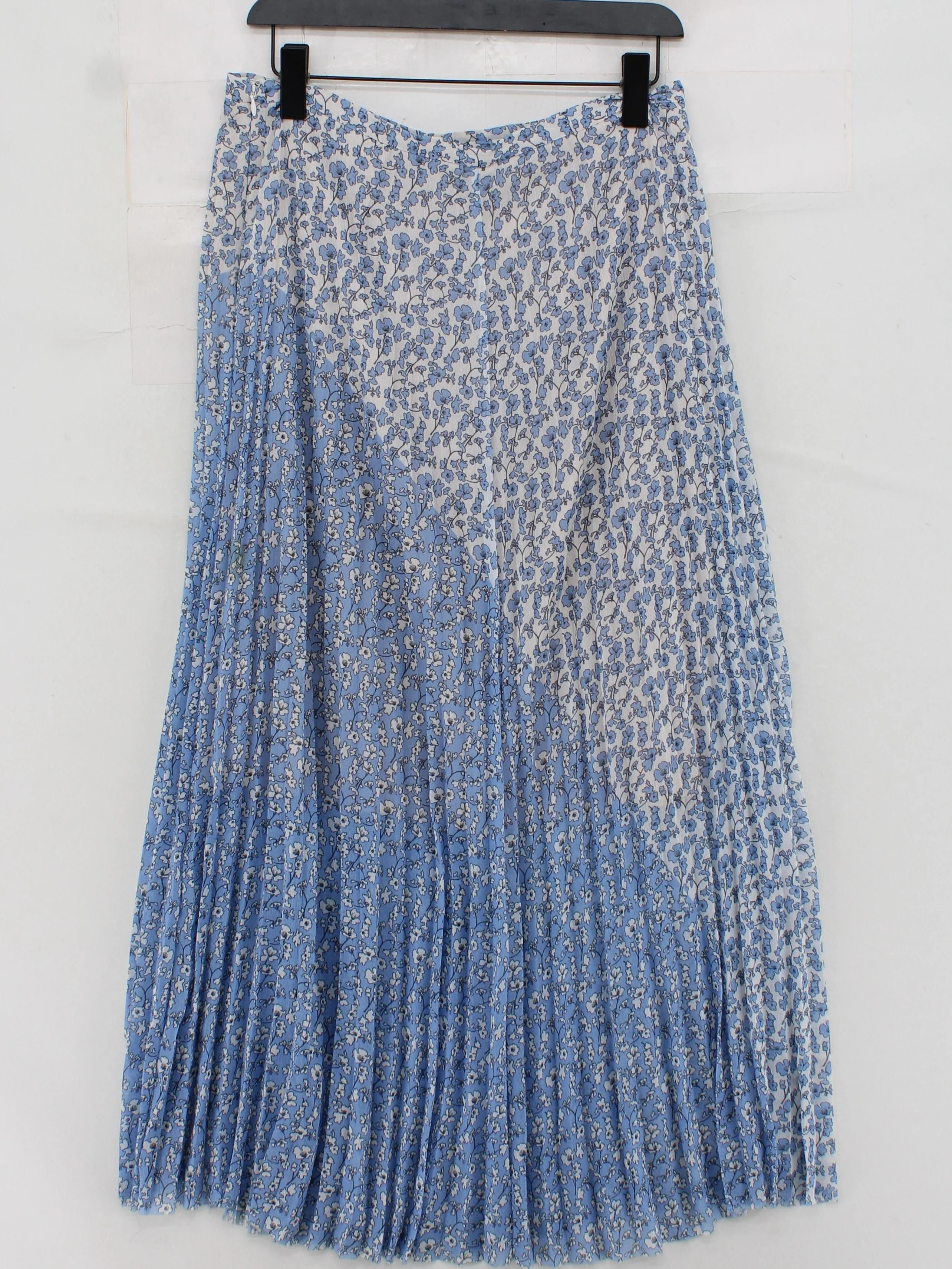 ME+EM Women's Midi Skirt UK 12 Blue Floral Polyester with Elastane Midi Pleated - Image 2
