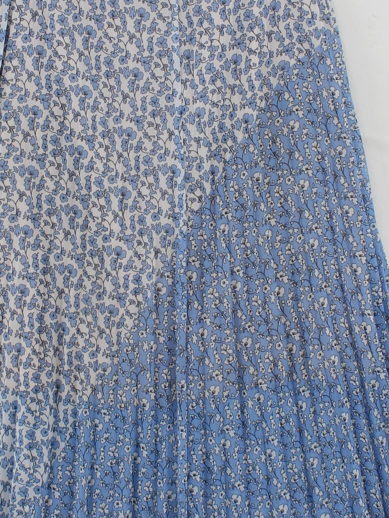 ME+EM Women's Midi Skirt UK 12 Blue Floral Polyester with Elastane Midi Pleated - Image 3