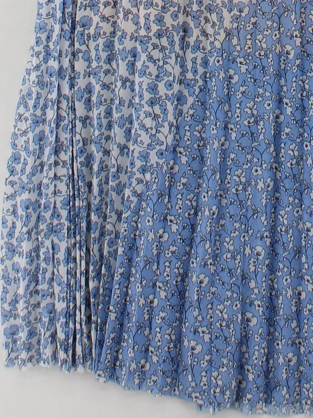 ME+EM Women's Midi Skirt UK 12 Blue Floral Polyester with Elastane Midi Pleated - Image 4