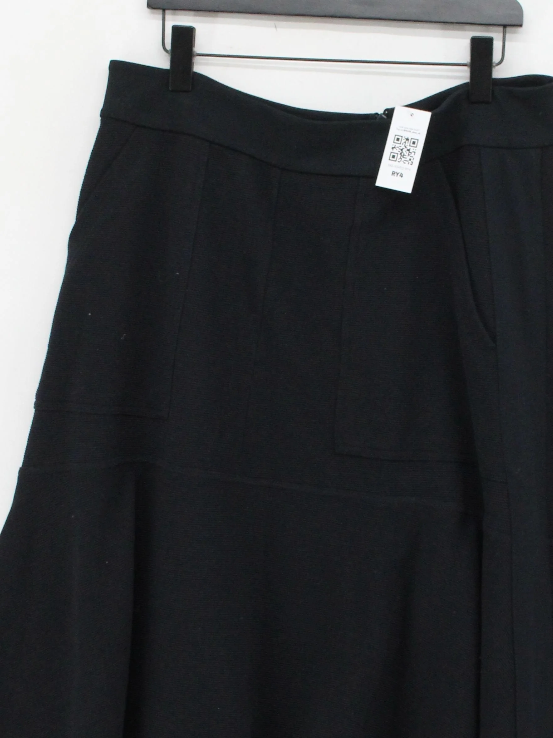 ME+EM Women's Midi Skirt UK 16 Black Cotton with Elastane Midi A-Line - Image 3
