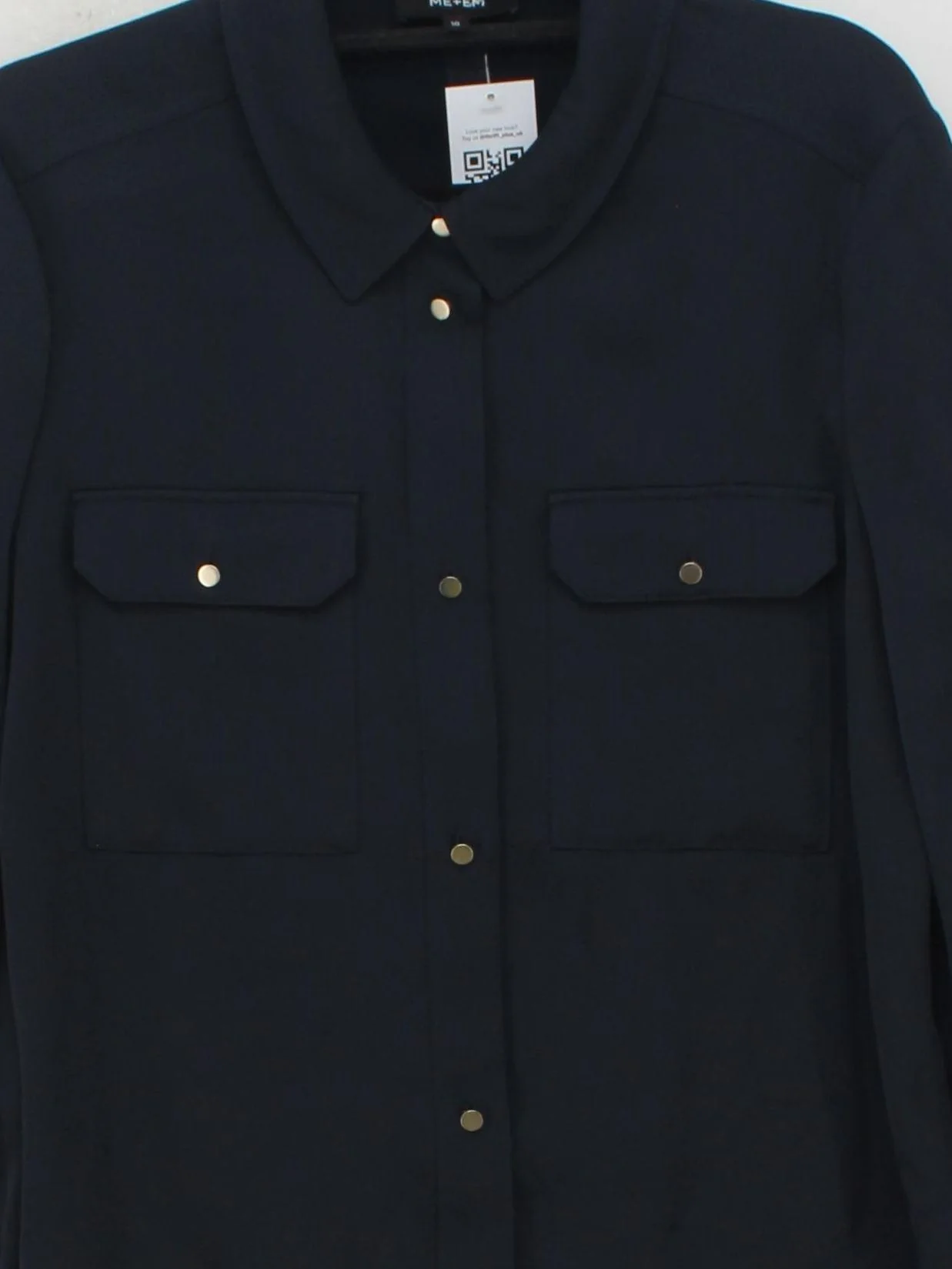 ME+EM Women's Shirt UK 10 Blue Polyester with Elastane, Polyamide Basic - Image 3