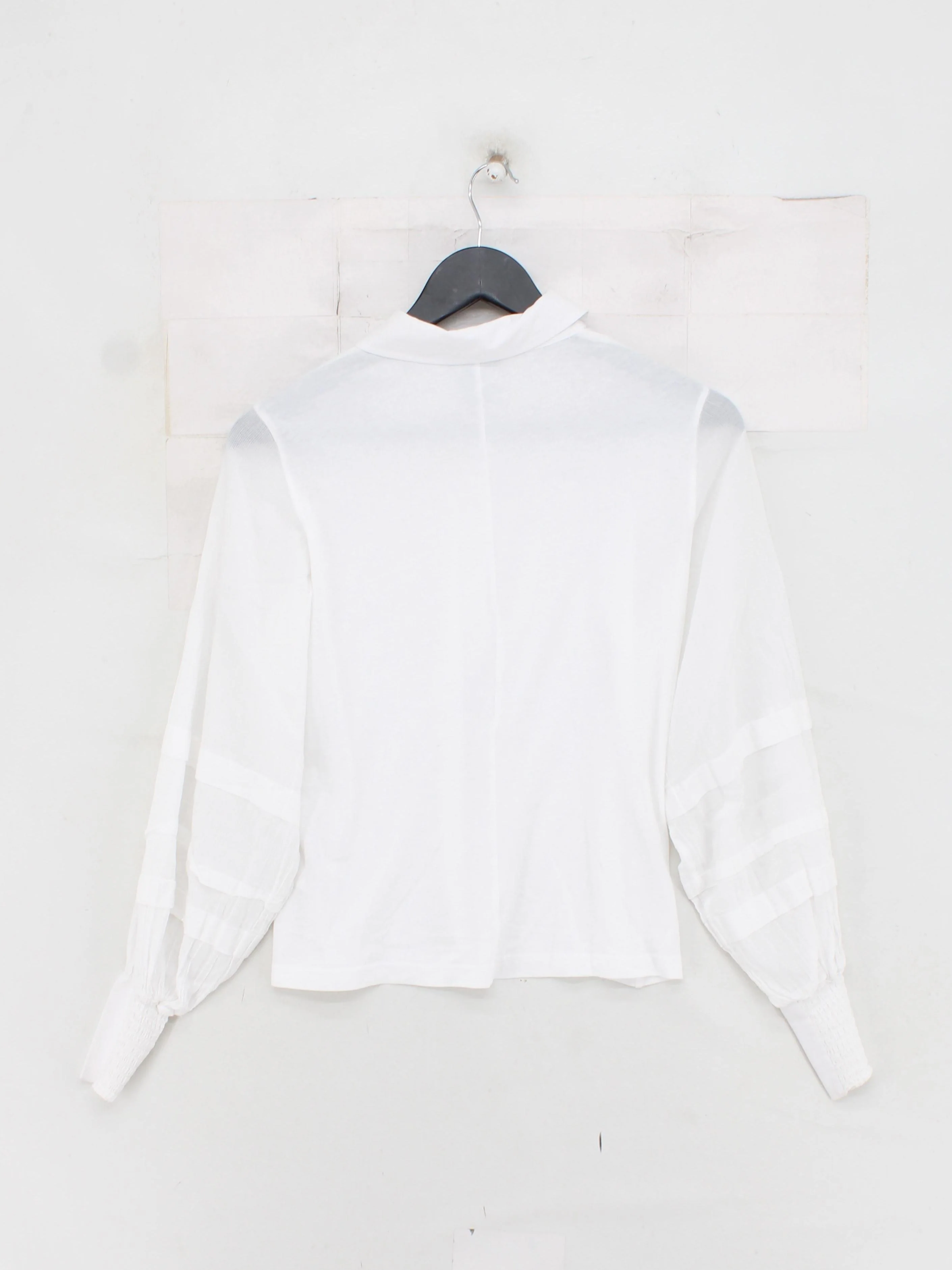 ME+EM Women's Shirt UK 12 White 100% Cotton Long Sleeve Collared Basic - Image 2