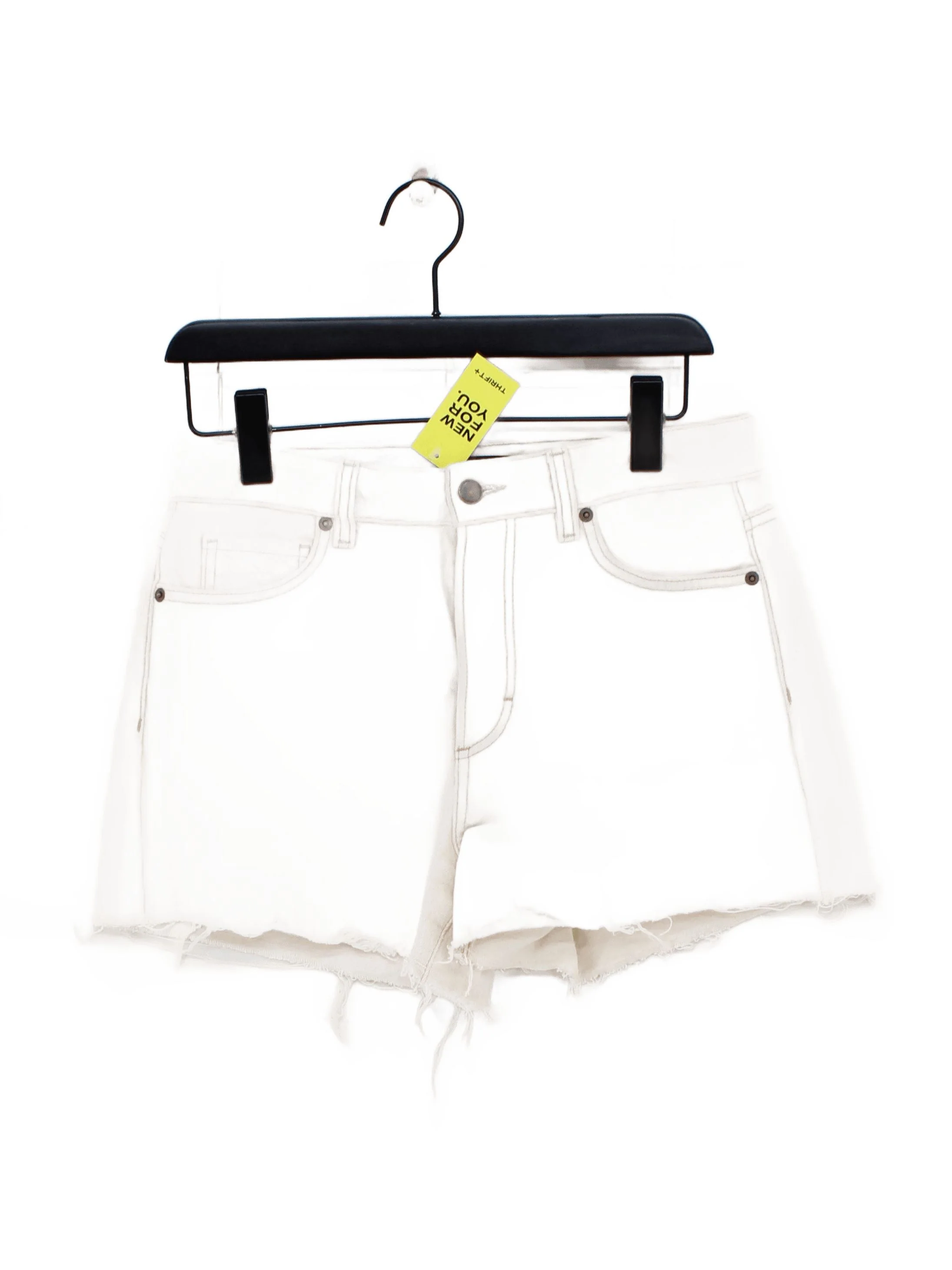 ME+EM Women's Shorts W 27 in Cream Cotton with Polyester, Cotton Cut-Off