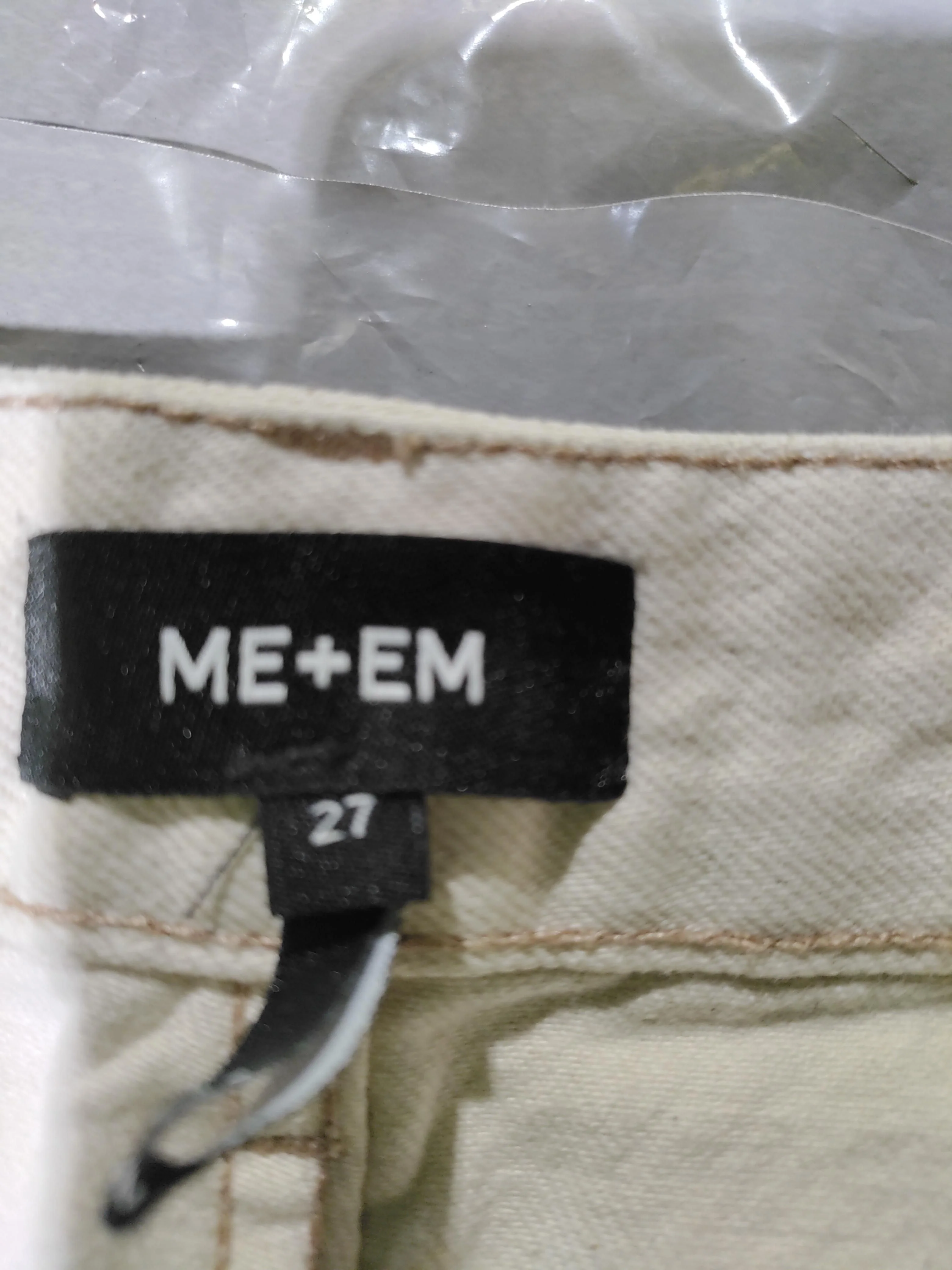 ME+EM Women's Shorts W 27 in Cream Cotton with Polyester, Cotton Cut-Off - Image 5