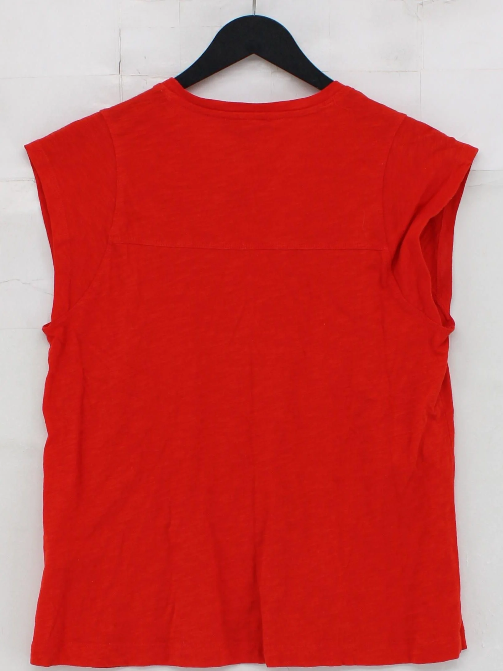 ME+EM Women's T-Shirt UK 10 Red 100% Cotton Short Sleeve V-Neck Basic - Image 2