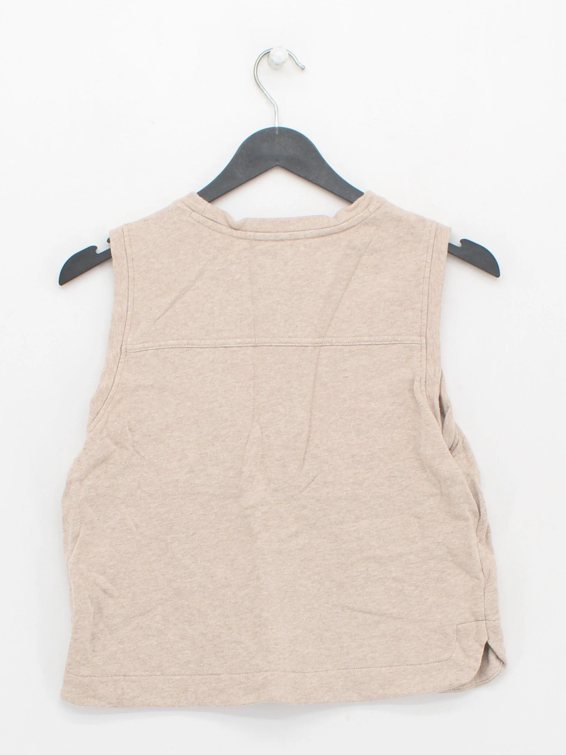 ME+EM Women's T-Shirt UK 10 Tan 100% Cotton Sleeveless Round Neck Basic - Image 2
