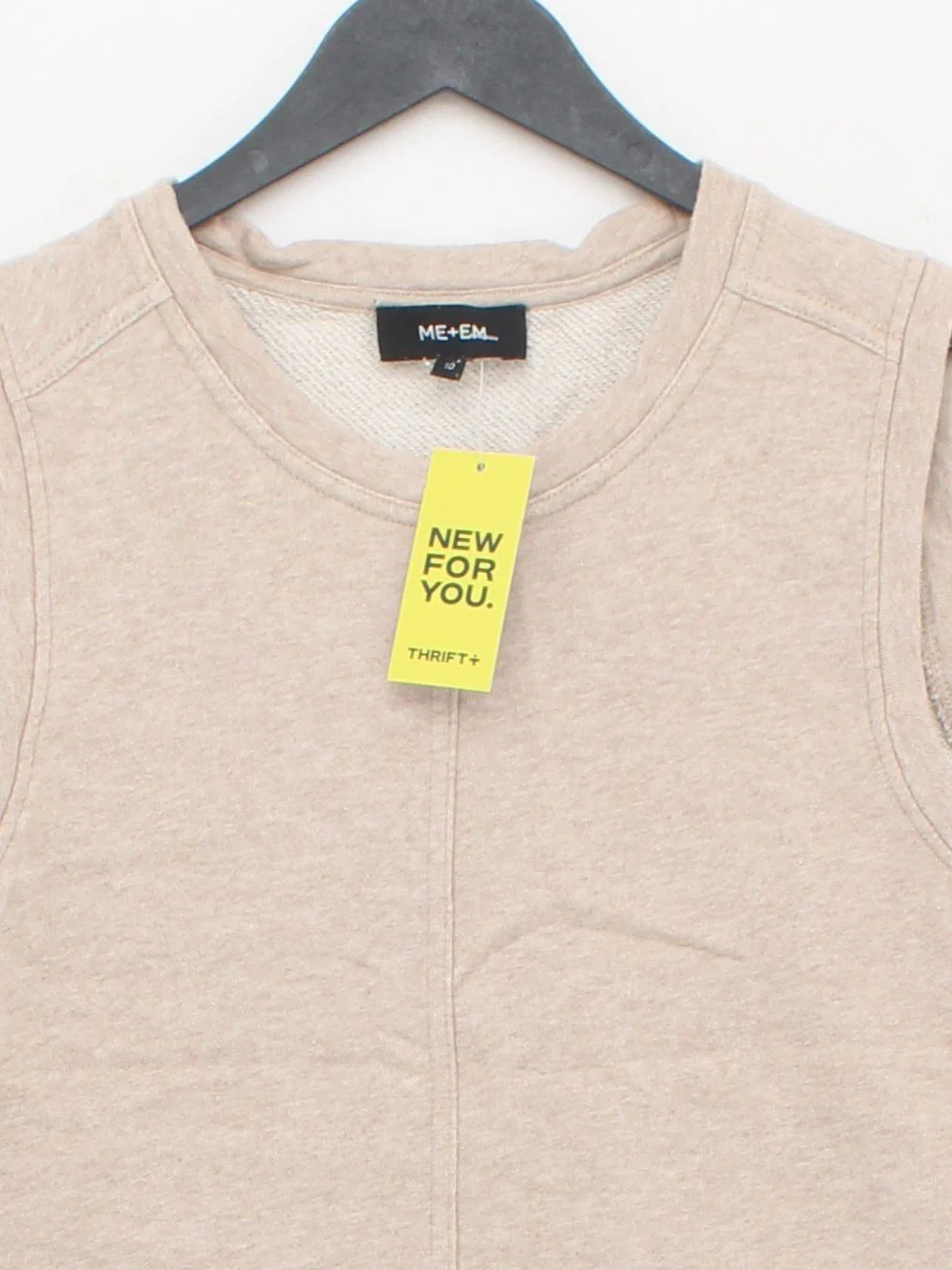 ME+EM Women's T-Shirt UK 10 Tan 100% Cotton Sleeveless Round Neck Basic - Image 3